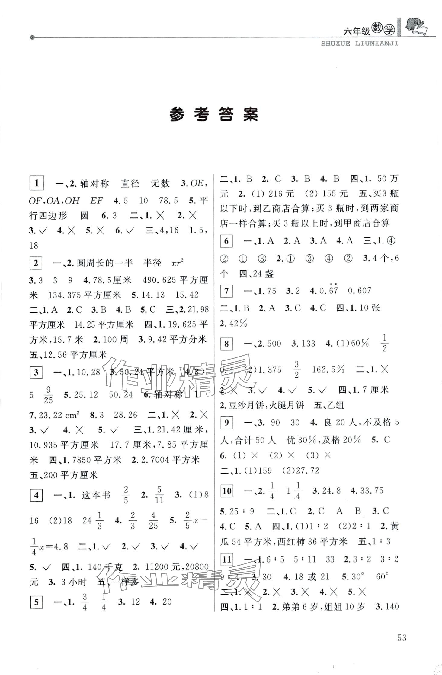 2024年藍(lán)天教育寒假優(yōu)化學(xué)習(xí)數(shù)學(xué)六年級(jí)北師大版 第1頁