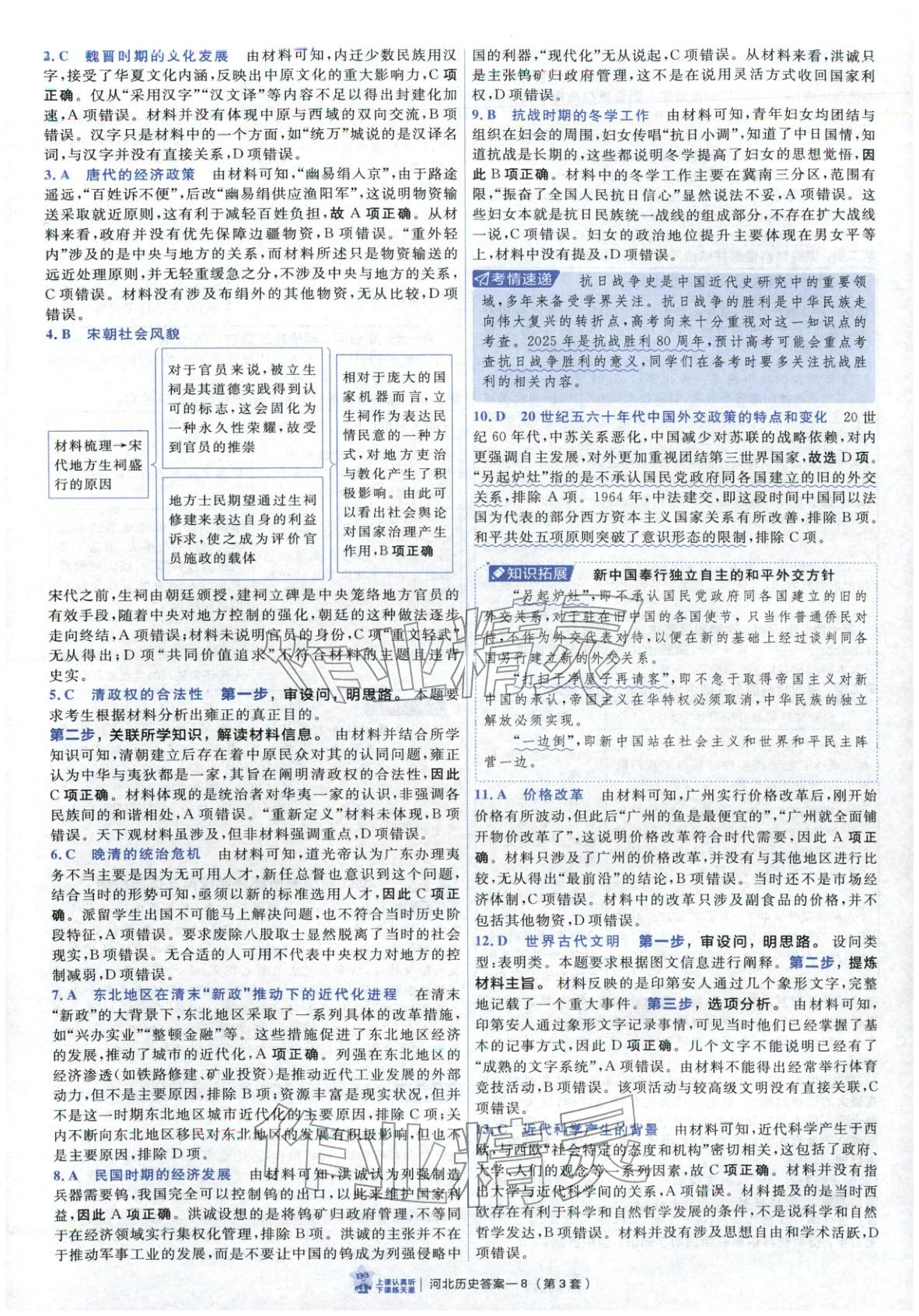 2026年金考卷優秀模擬試卷匯編45套高中歷史河北專版 第8頁