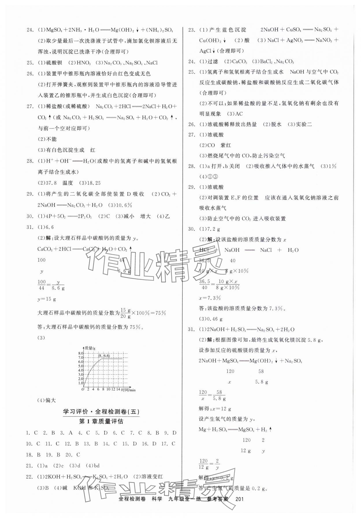 2023年精彩練習(xí)全程檢測(cè)卷九年級(jí)科學(xué)全一冊(cè)浙教版 第3頁