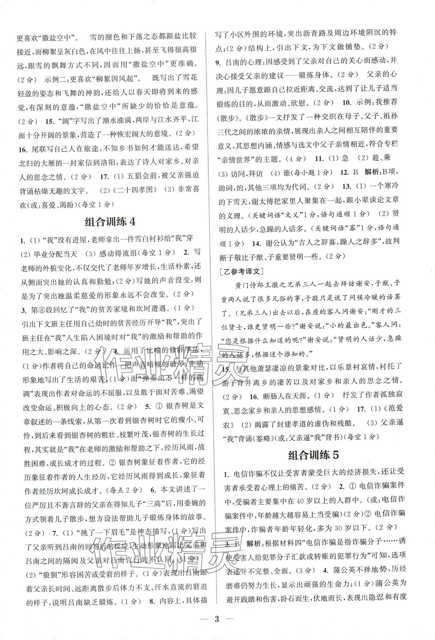 2024年通城學(xué)典組合訓(xùn)練七年級語文通用版陜西專版 第3頁