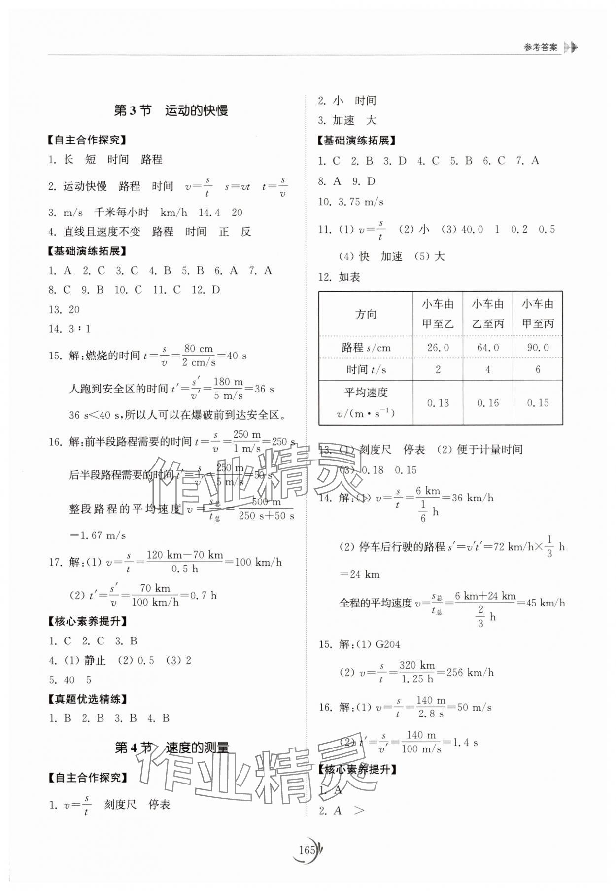 2025年同步练习册山东科学技术出版社八年级物理上册人教版 参考答案第2页