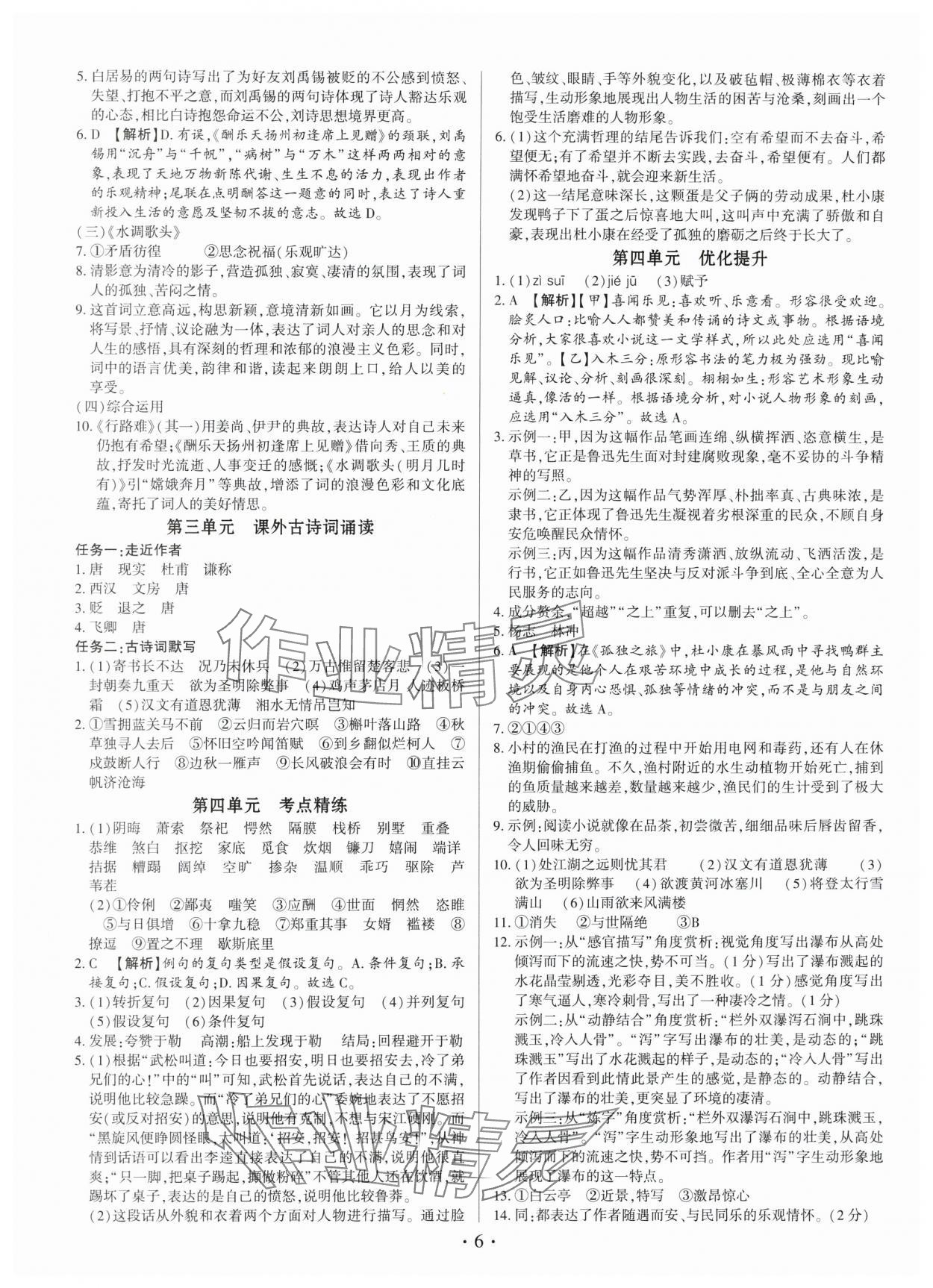 2025年基礎(chǔ)精練九年級(jí)語(yǔ)文全一冊(cè)人教版深圳專版 第6頁(yè)