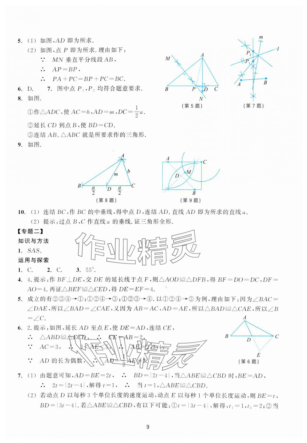2023年學能評價八年級數學上冊浙教版 參考答案第9頁