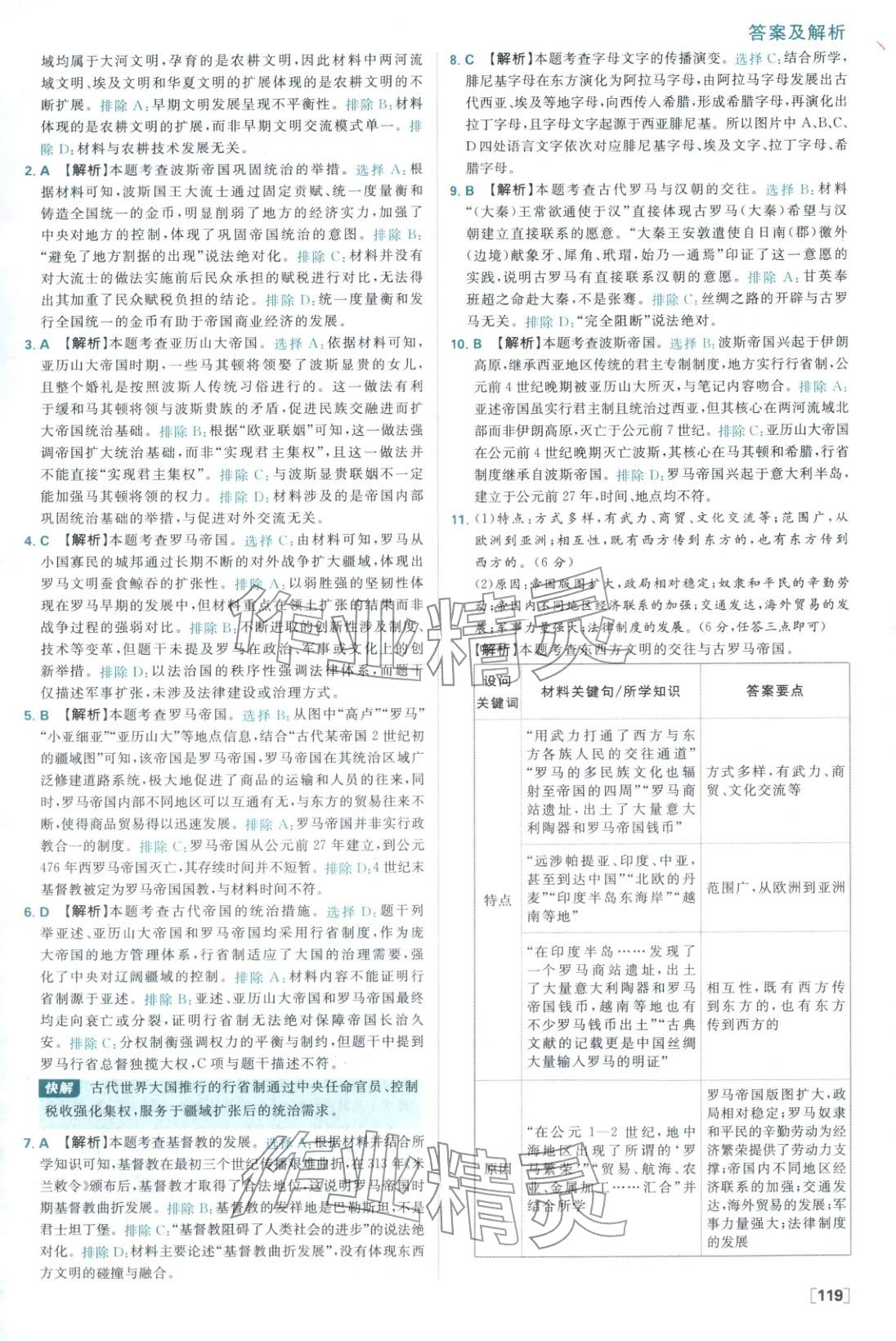 2026年高中必刷題高中歷史必修下冊(cè)人教版 參考答案第3頁(yè)