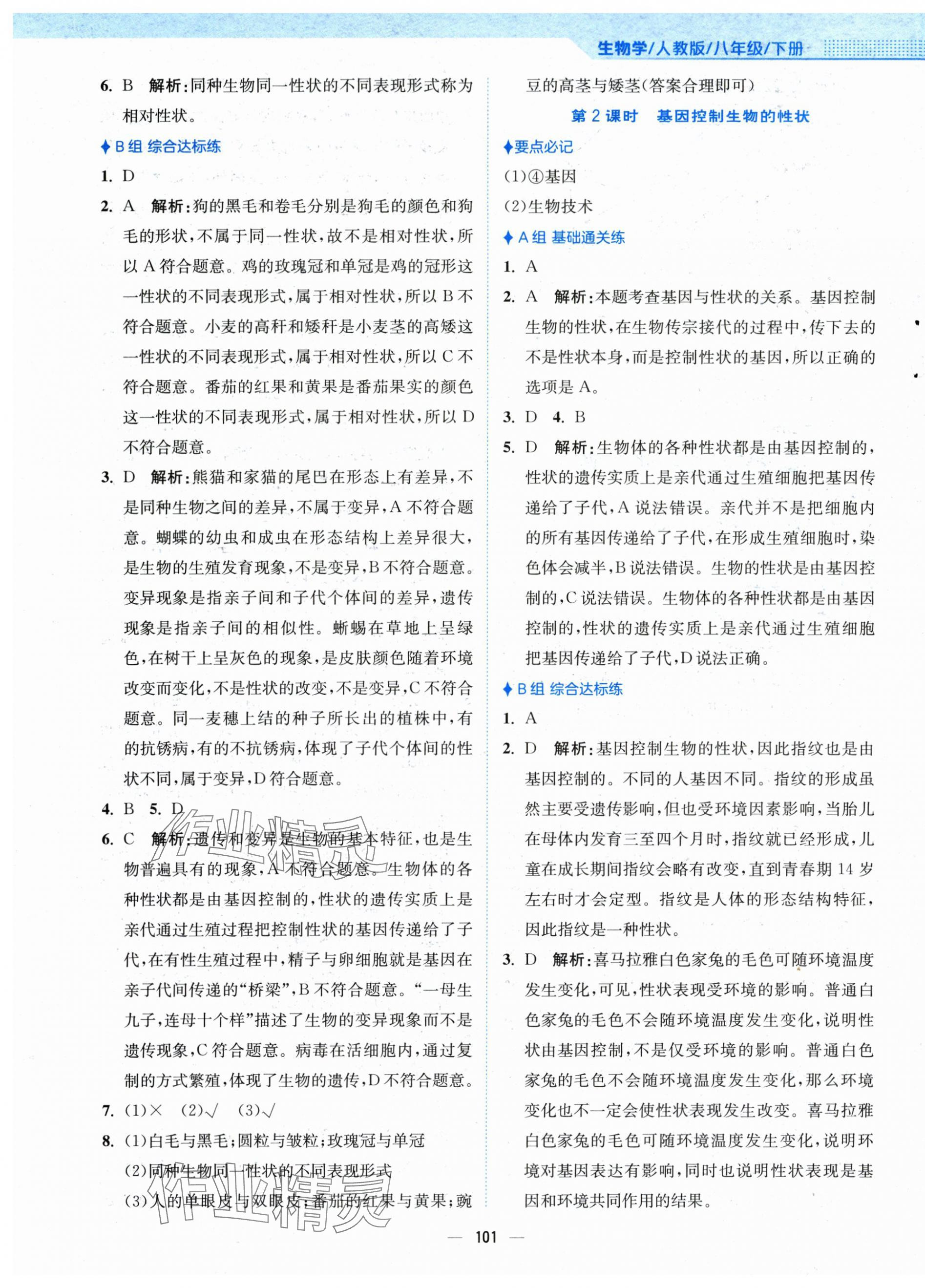 2025年新編基礎(chǔ)訓(xùn)練八年級(jí)生物下冊(cè)人教版 第5頁(yè)