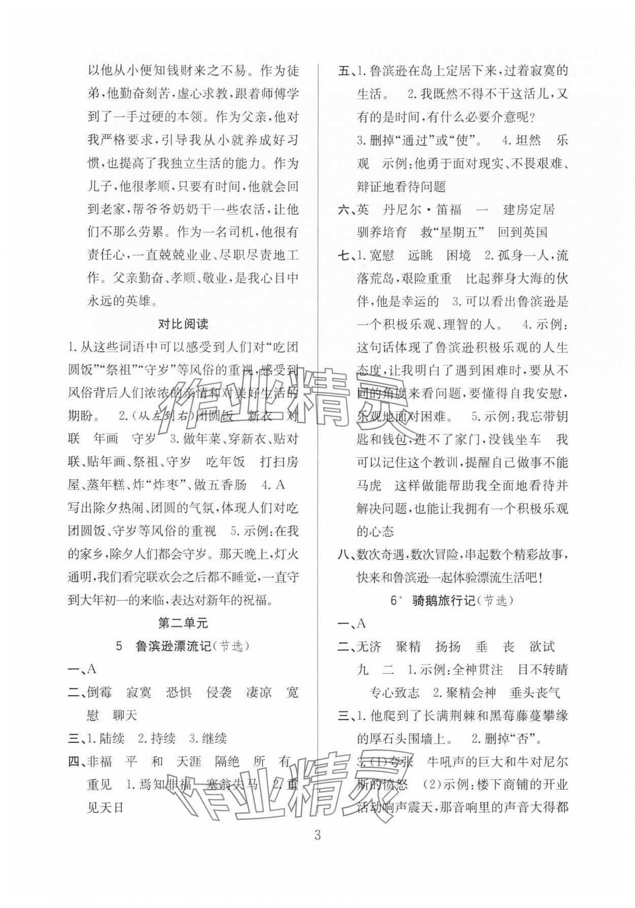 2025年陽光課堂課時作業(yè)六年級語文下冊人教版 第3頁