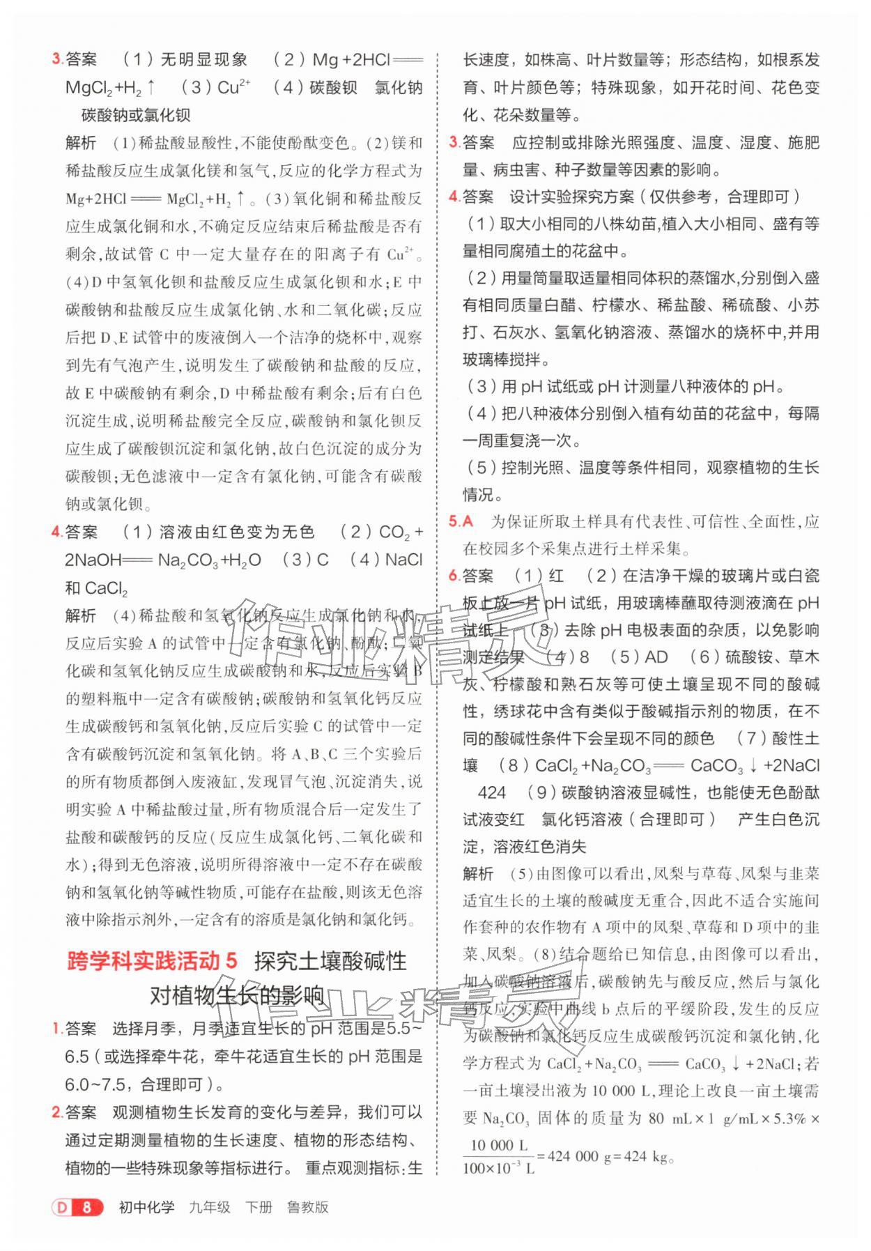 2026年5年中考3年模拟九年级化学下册鲁教版&nbsp;第8页