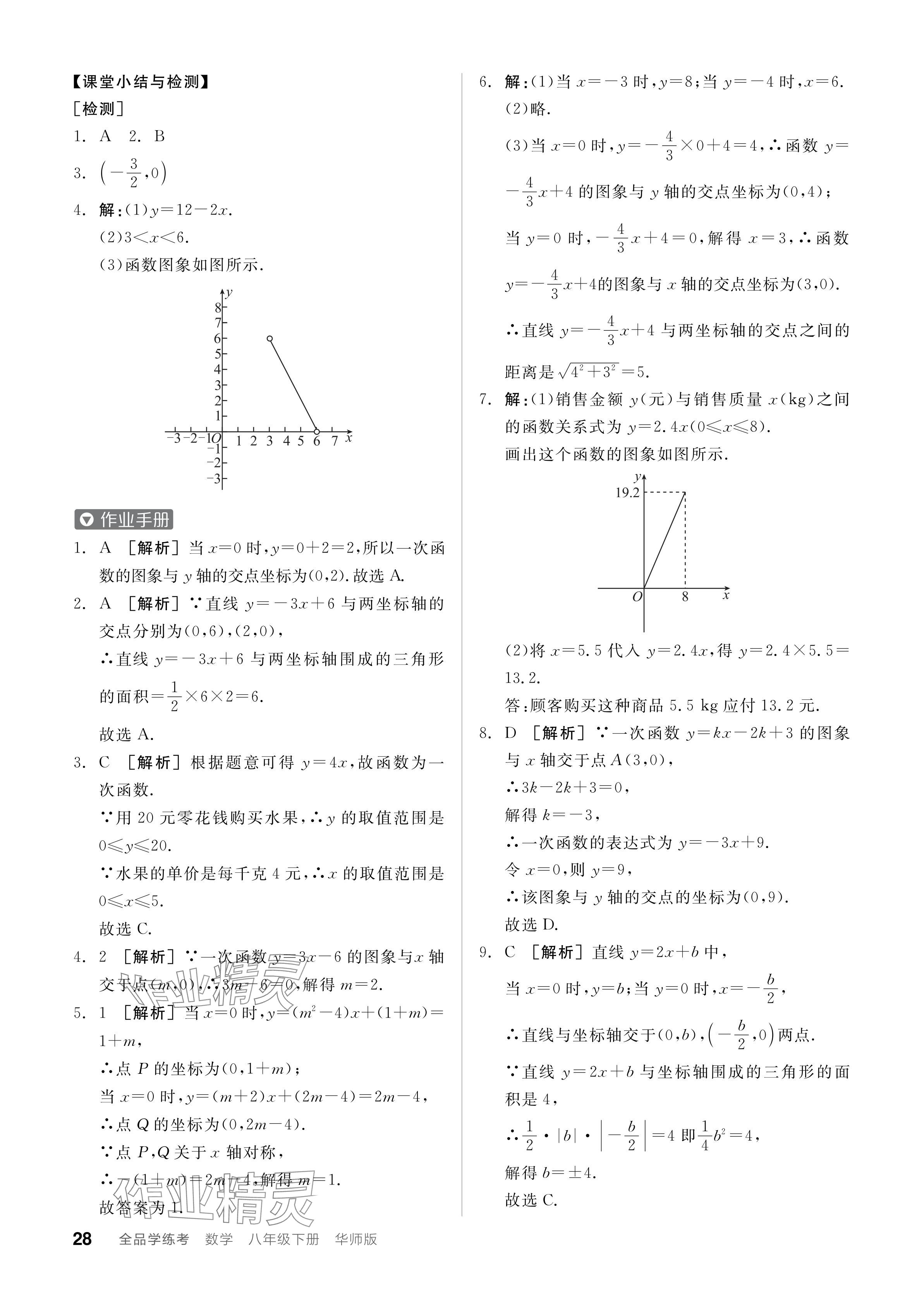 2024年全品學(xué)練考八年級(jí)數(shù)學(xué)下冊(cè)華師大版 參考答案第28頁