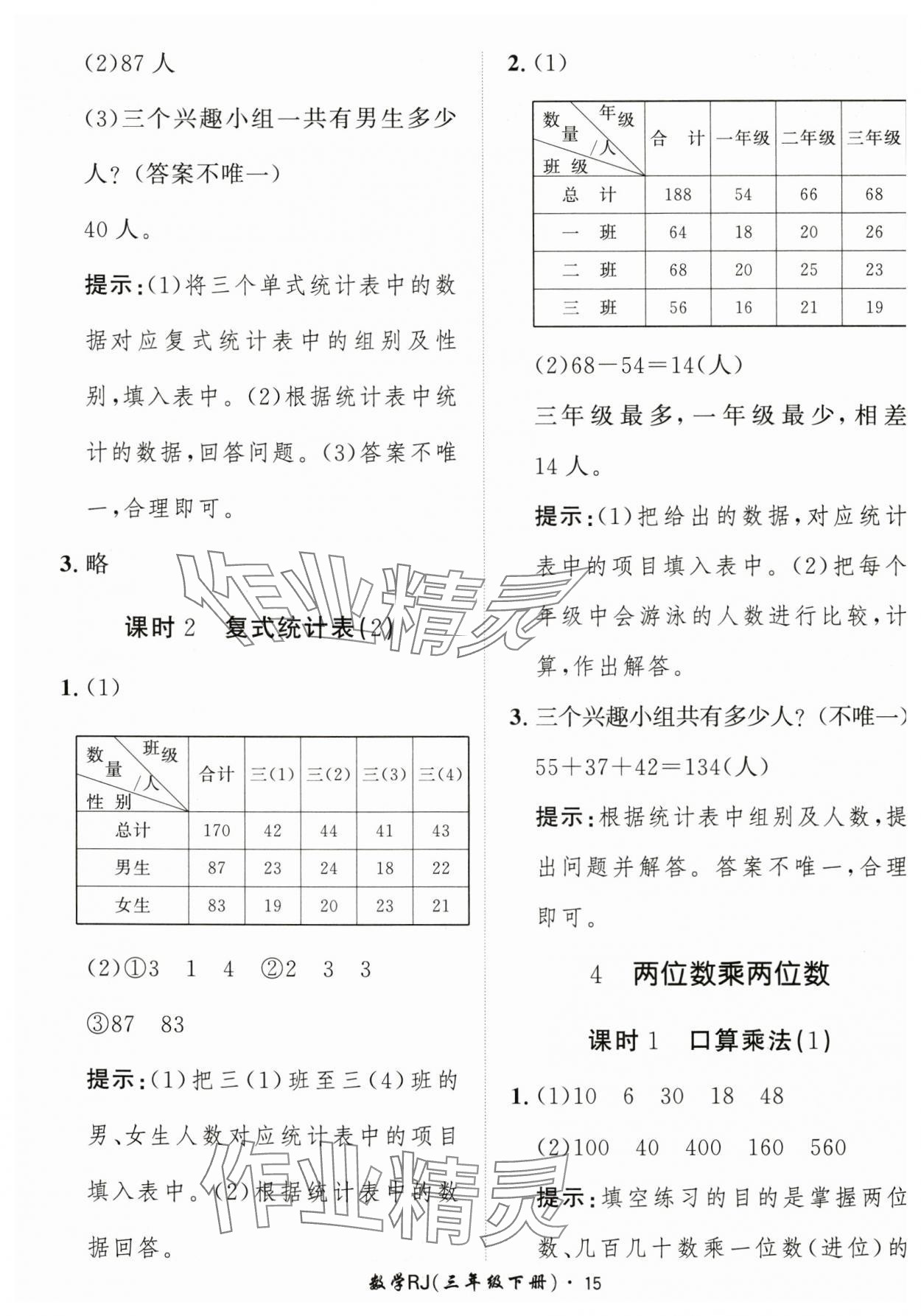 2025年黃岡360定制課時三年級數(shù)學(xué)下冊人教版 第15頁