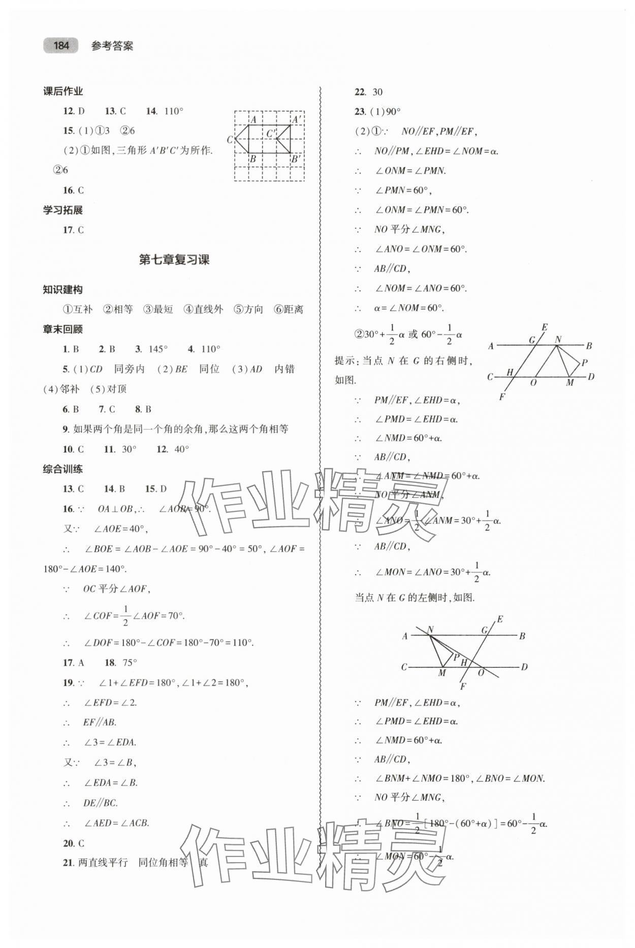2025年同步練習冊大象出版社七年級數學下冊人教版 參考答案第7頁