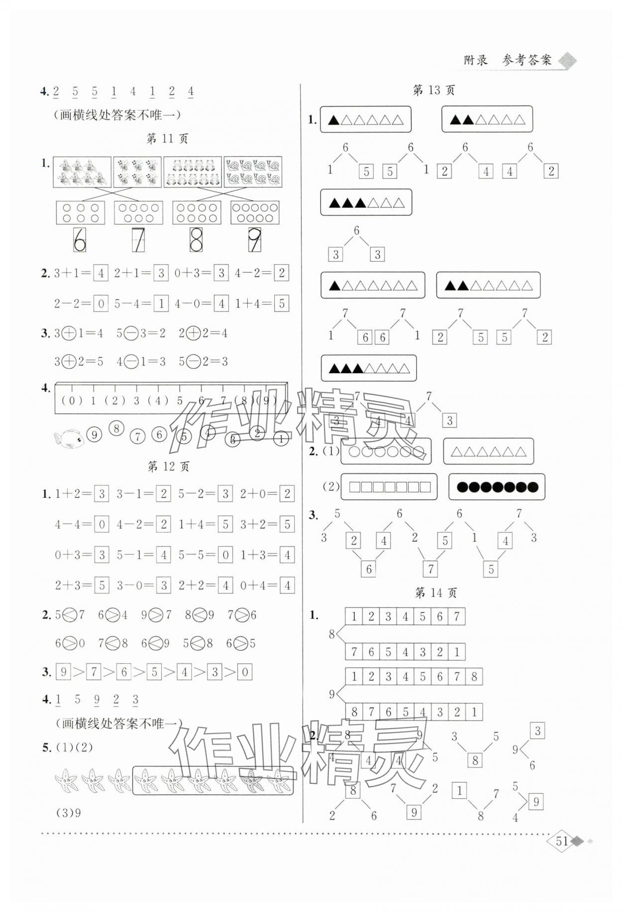 2025年黄冈小状元同步计算天天练一年级数学上册人教版 第3页