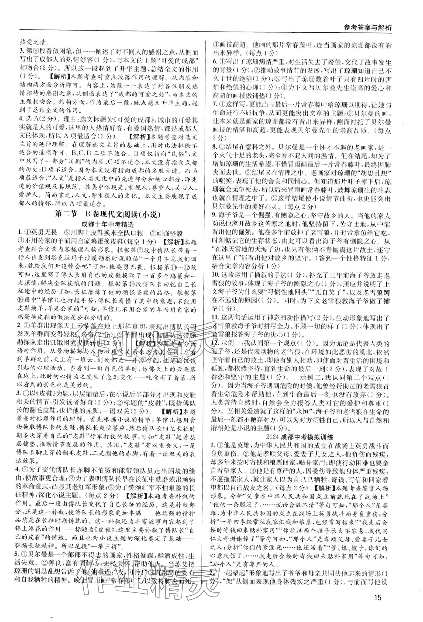 2024年蜀中实至中考总复习语文中考成都专版&nbsp;第15页