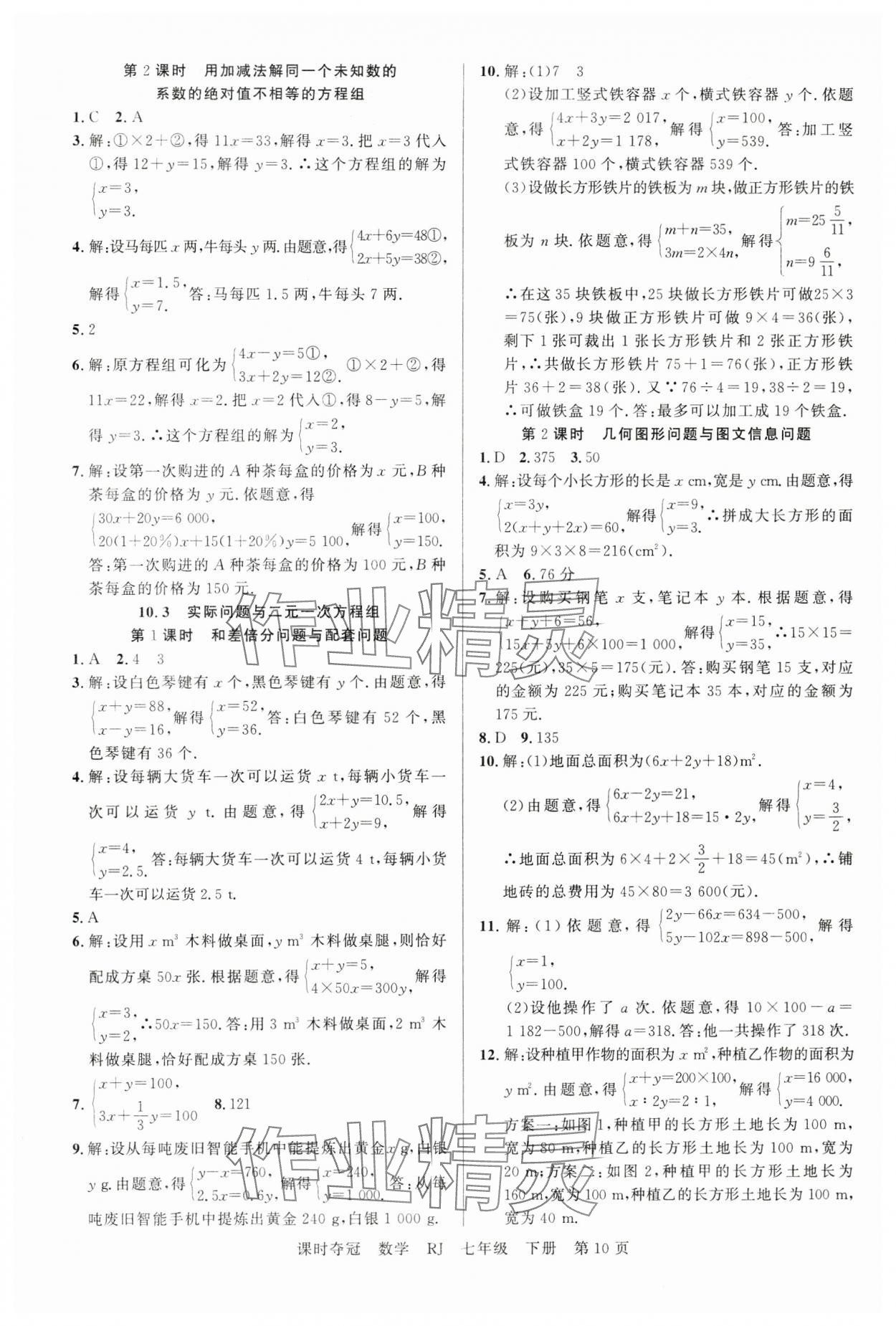 2025年課時奪冠七年級數(shù)學(xué)下冊人教版 第10頁