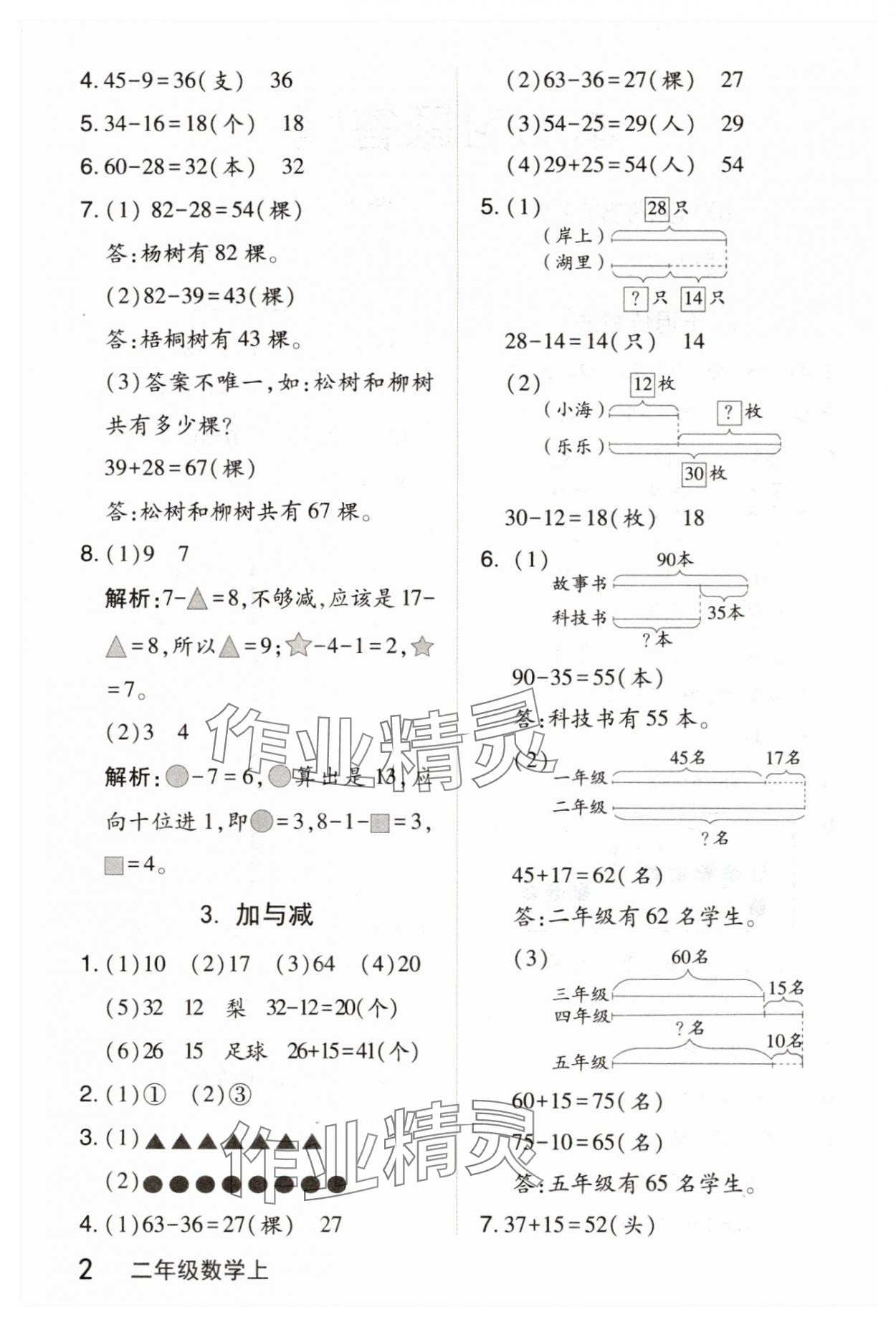 2025年钟书金牌新教材全解二年级数学上册沪教版 参考答案第2页