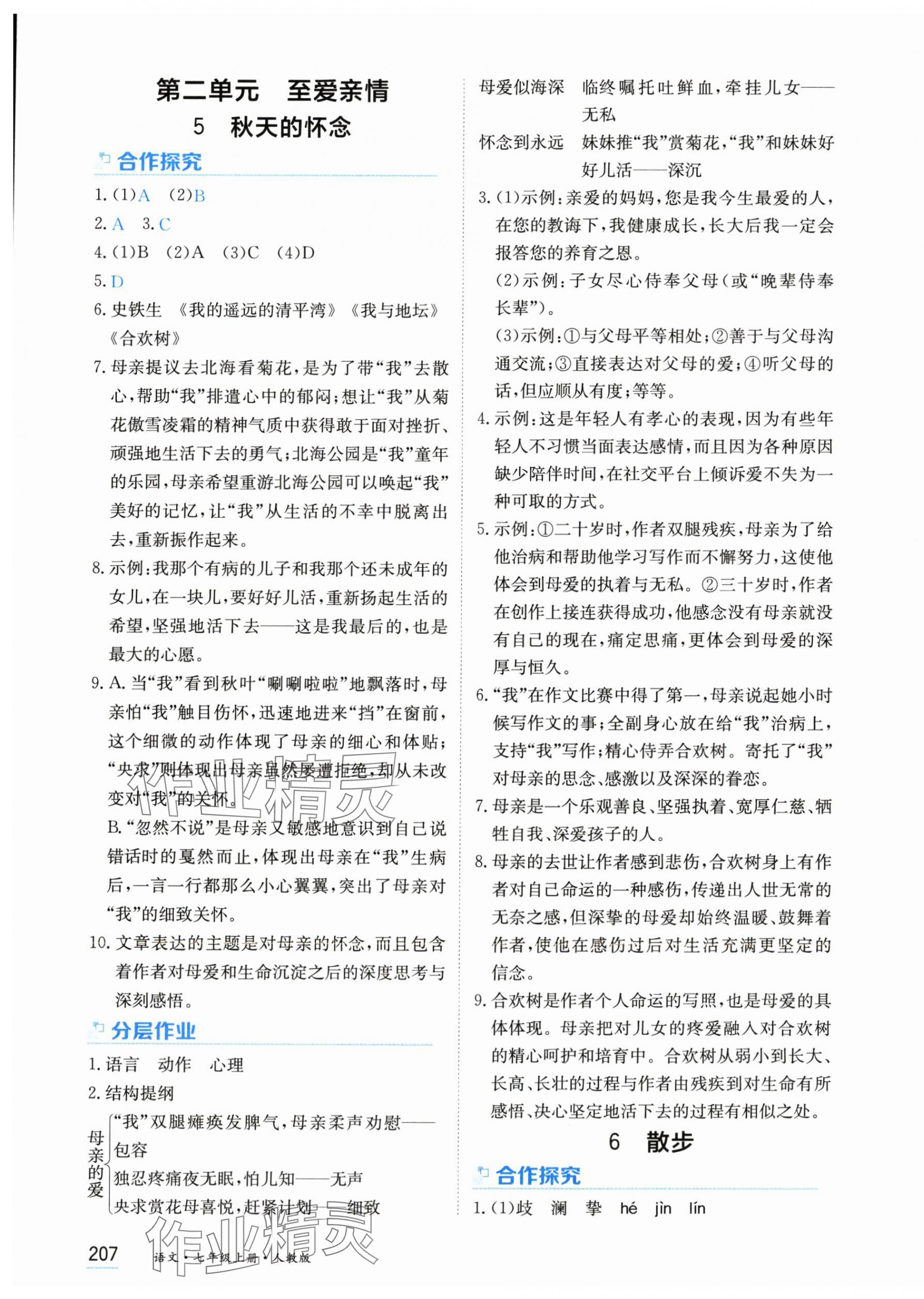 2025年资源与评价黑龙江教育出版社七年级语文上册人教版 第5页