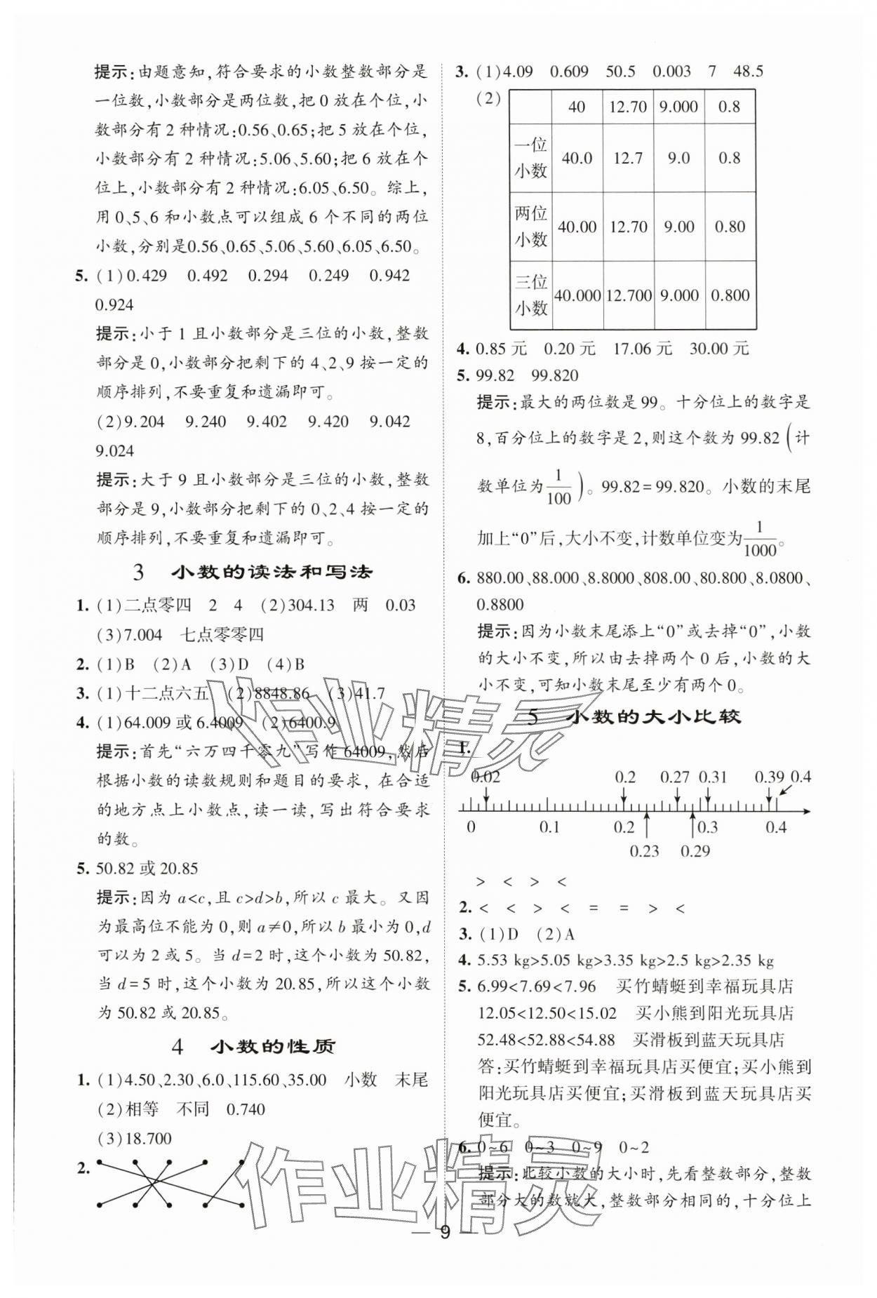 2025年經(jīng)綸學典提高班四年級數(shù)學下冊人教版 參考答案第9頁