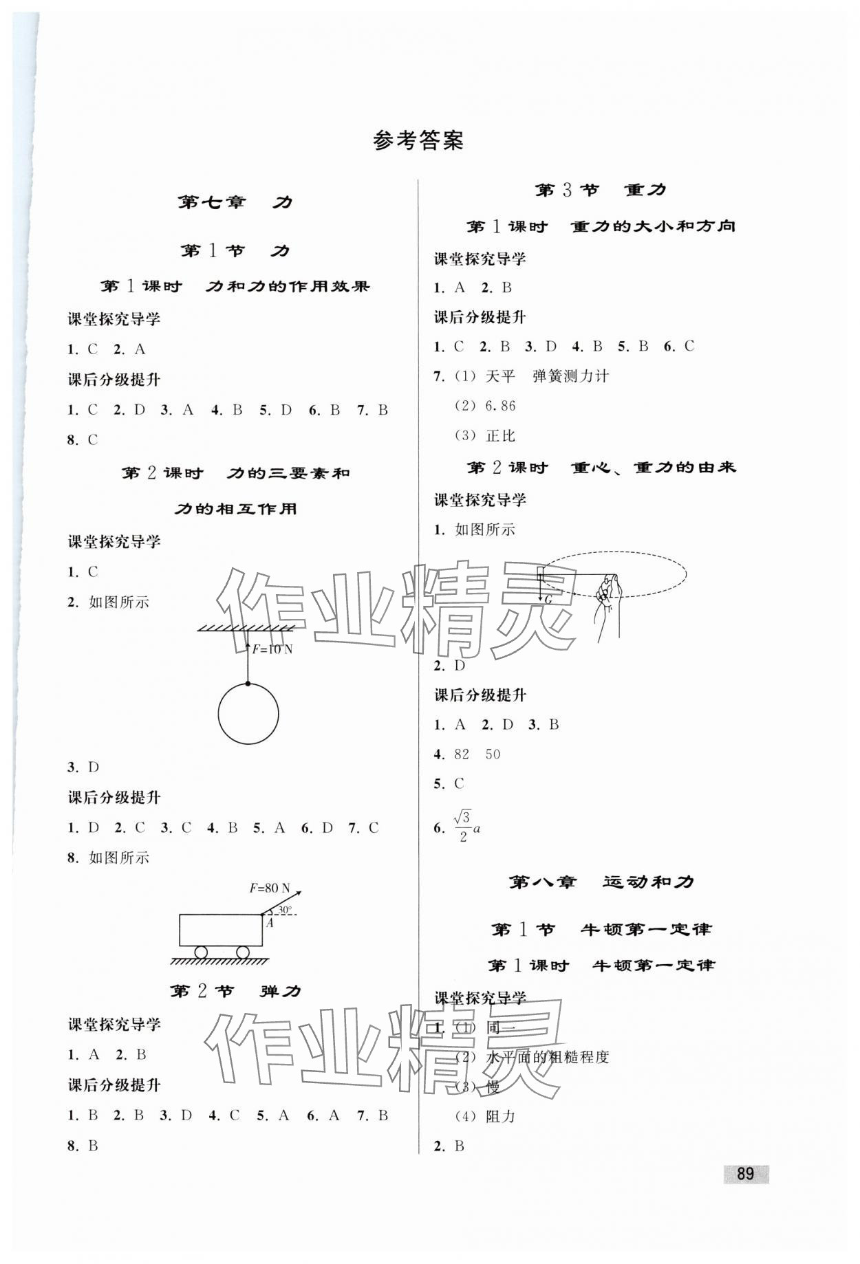 2024年同步練習(xí)冊人民教育出版社八年級物理下冊人教版山東專版 第1頁