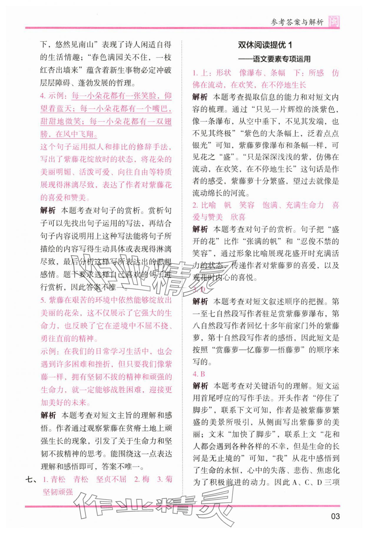 2025年木頭馬分層課課練六年級語文上冊人教版福建專版 第3頁