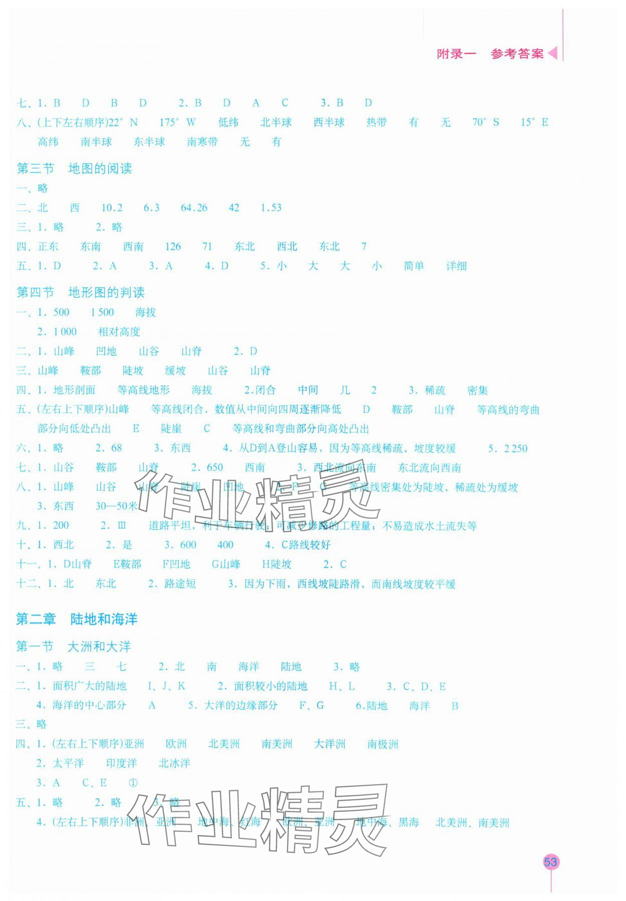 2023年填充圖冊七年級地理上冊人教版星球地圖出版社 參考答案第2頁