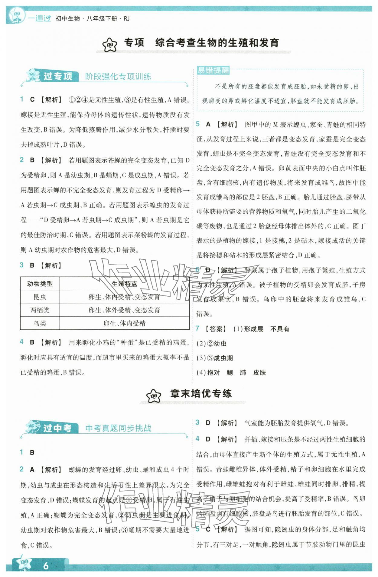 2024年一遍过八年级生物下册人教版 第6页