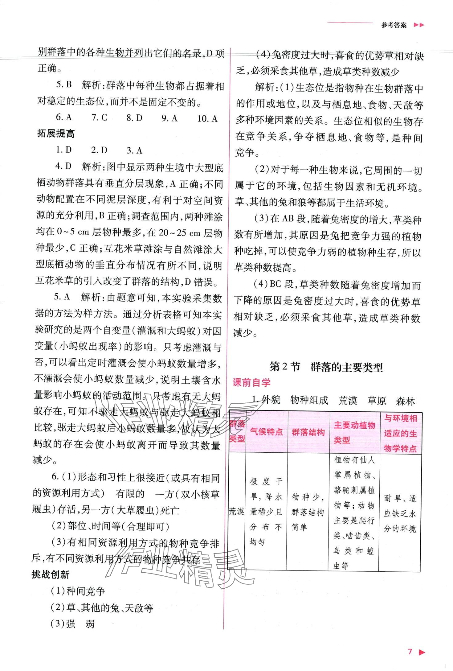 2024年普通高中新课程同步练习册高中生物（生物与环境）选择性必修2人教版 第9页