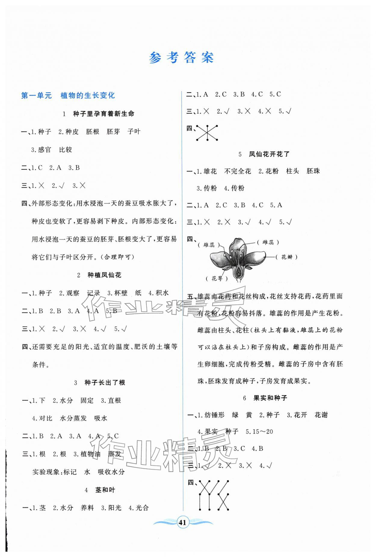 2026年激活思维阳光出版社四年级科学下册教科版&nbsp;第1页