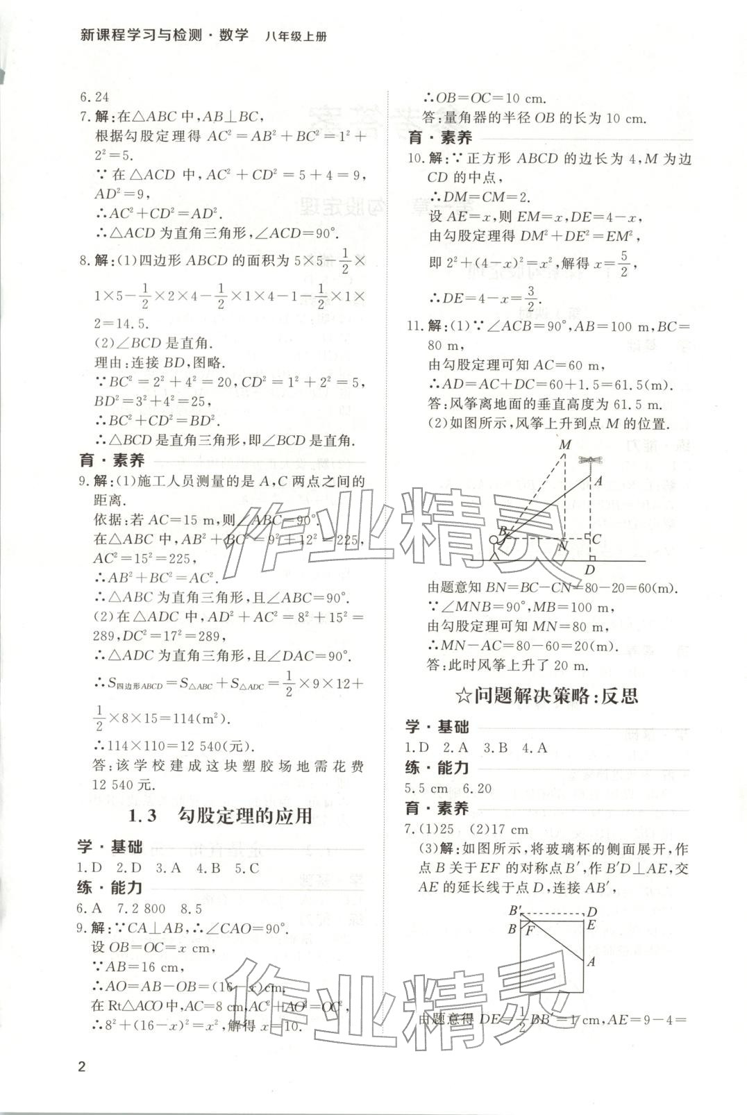 2025年新课程学习与检测八年级数学上册 第2页