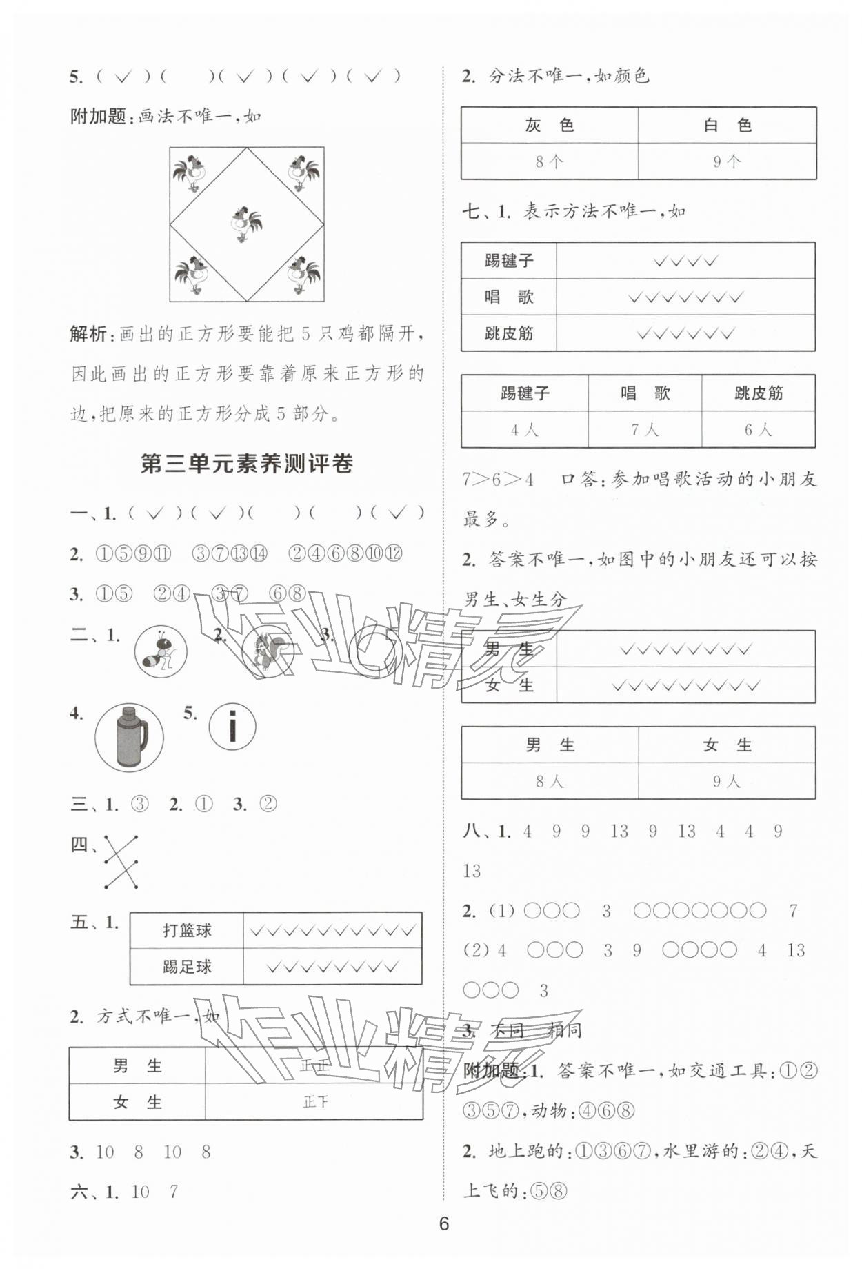2026年通城学典全程测评卷一年级数学下册苏教版江苏专版&nbsp;第6页