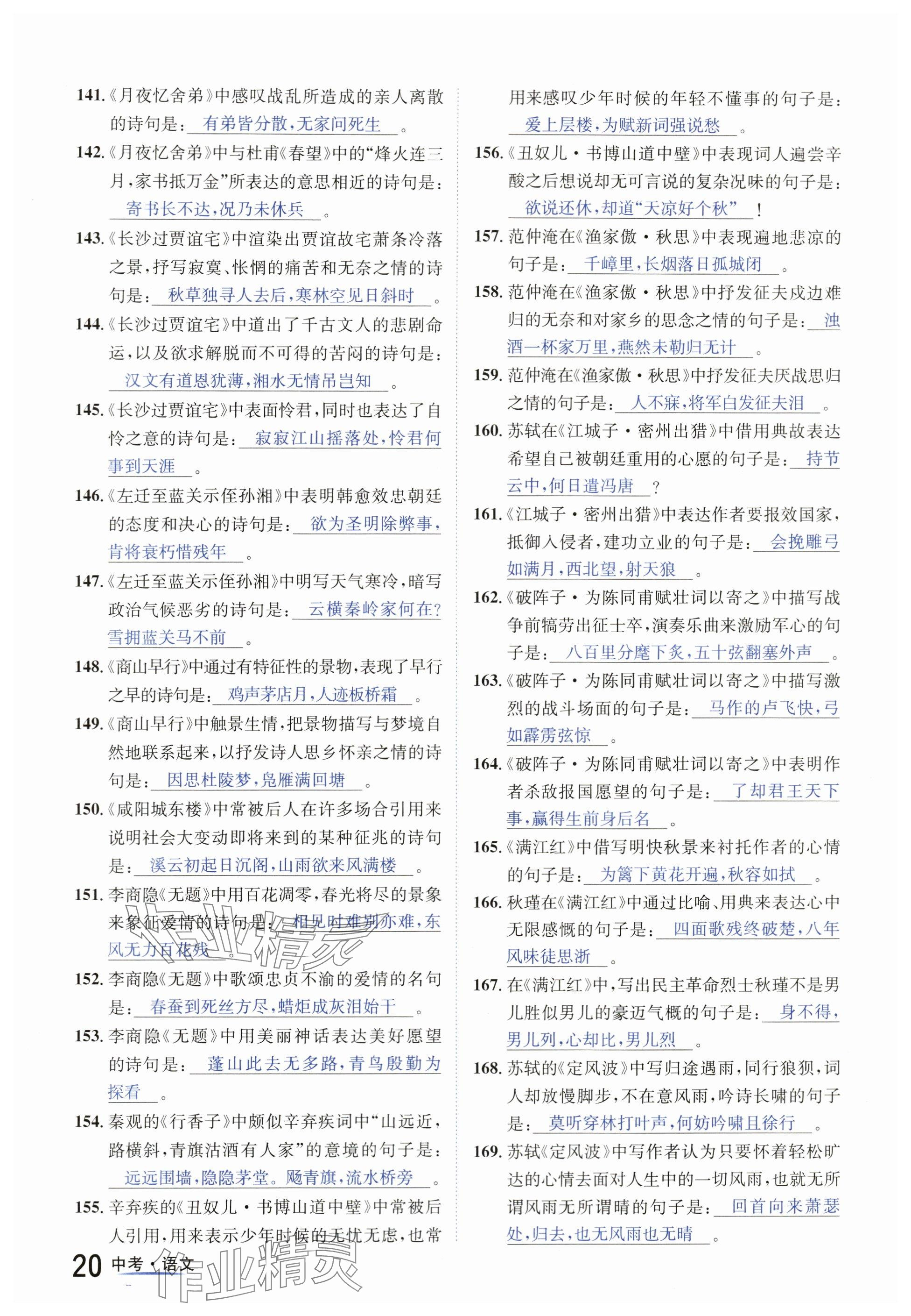 2024年国华图书中考拐点语文南充专版 参考答案第20页