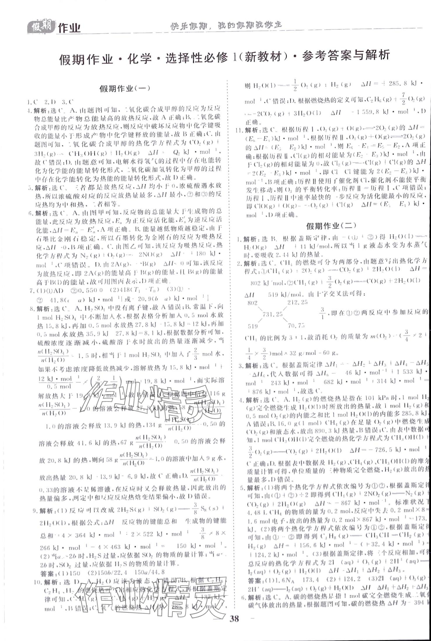2024年快樂假期崇文書局高二化學 第1頁