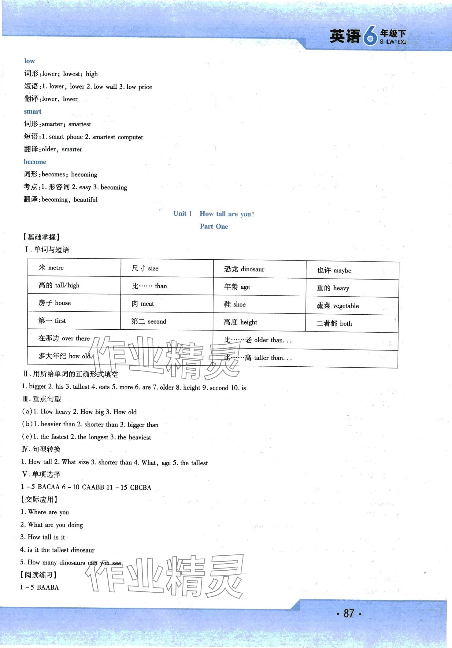 2024年精析巧練六年級(jí)英語下冊(cè)人教版 第3頁