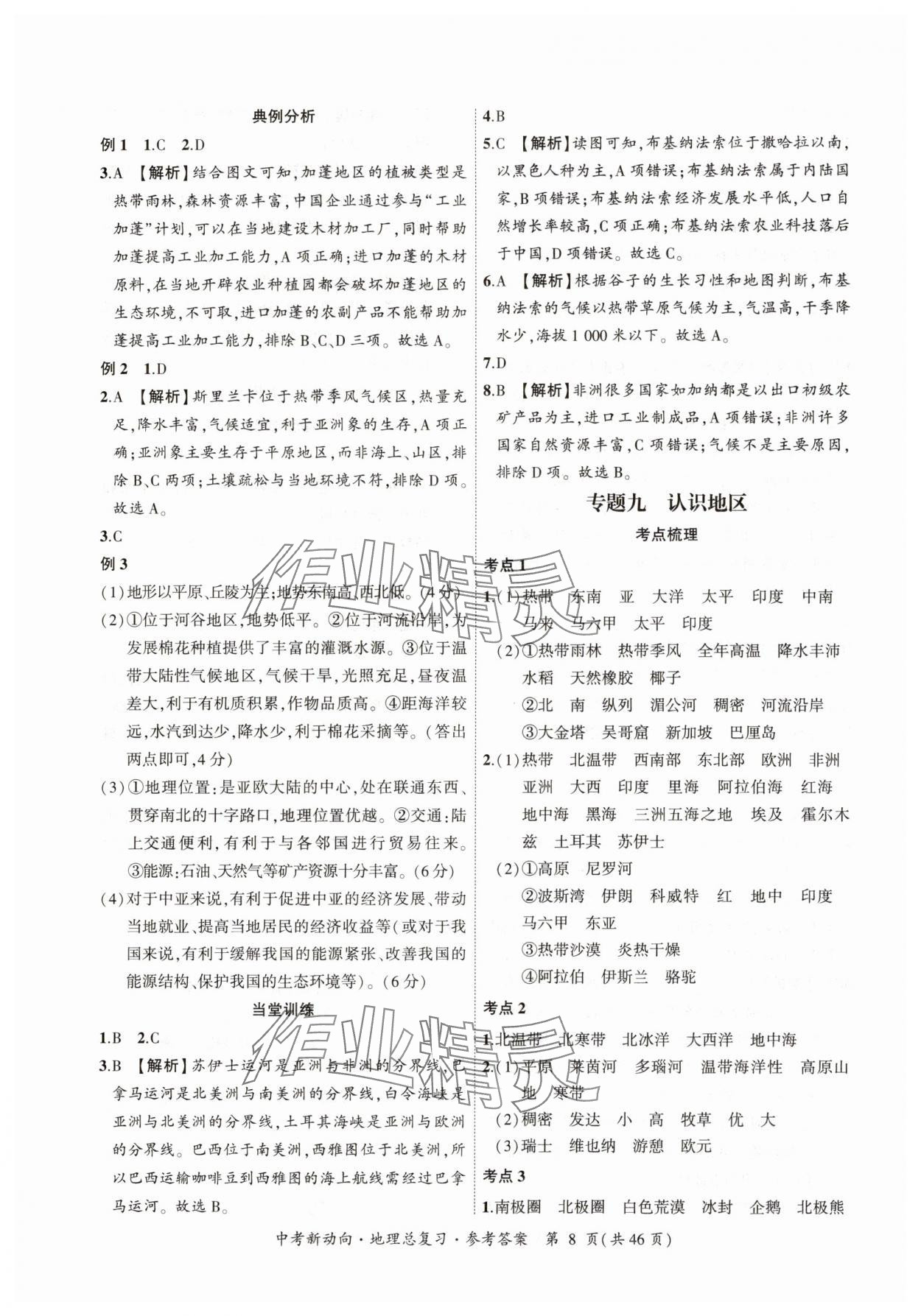 2025年中考新動向地理廣東專版 參考答案第8頁