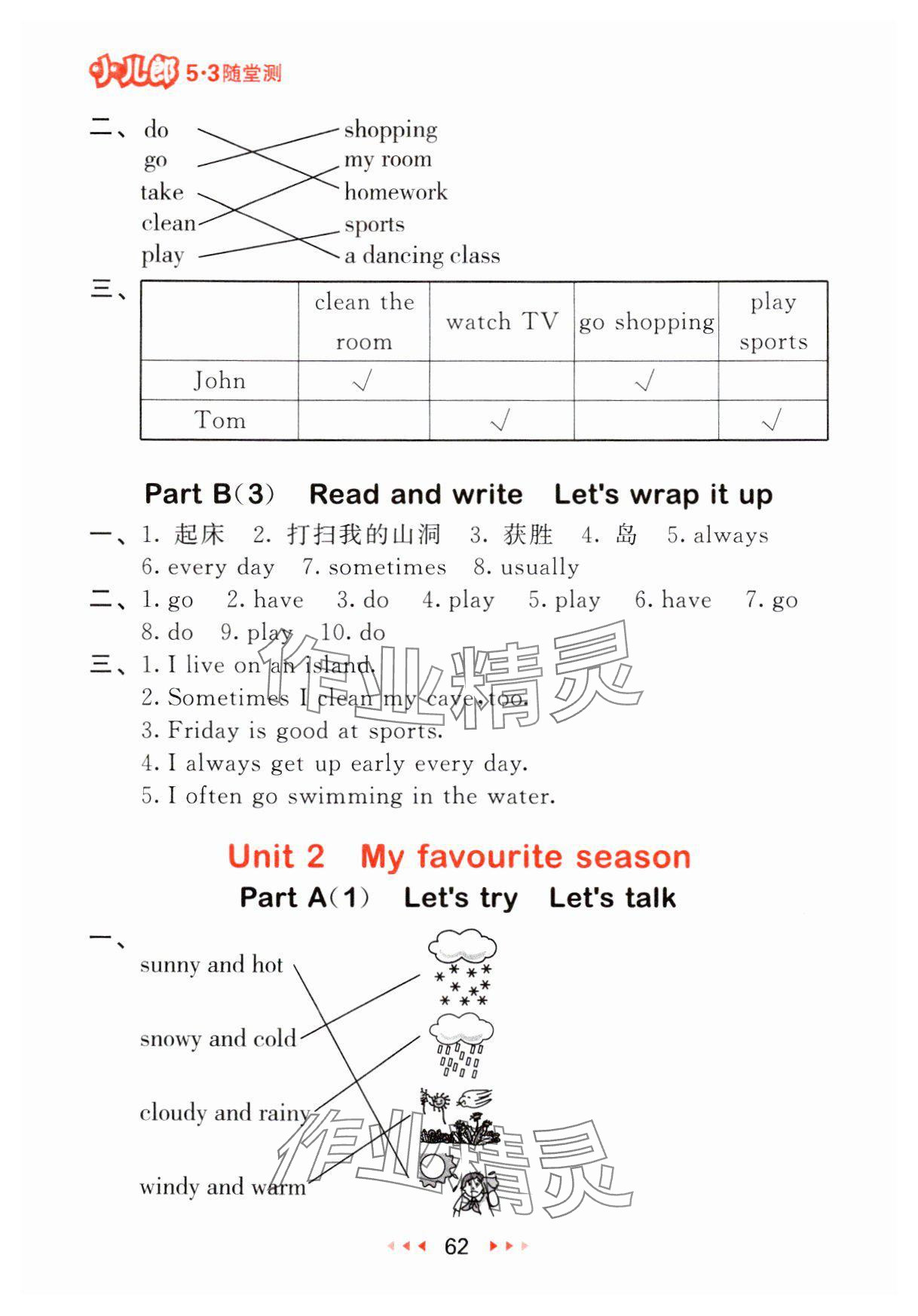 2024年53隨堂測(cè)五年級(jí)英語(yǔ)下冊(cè)人教PEP版 第2頁(yè)