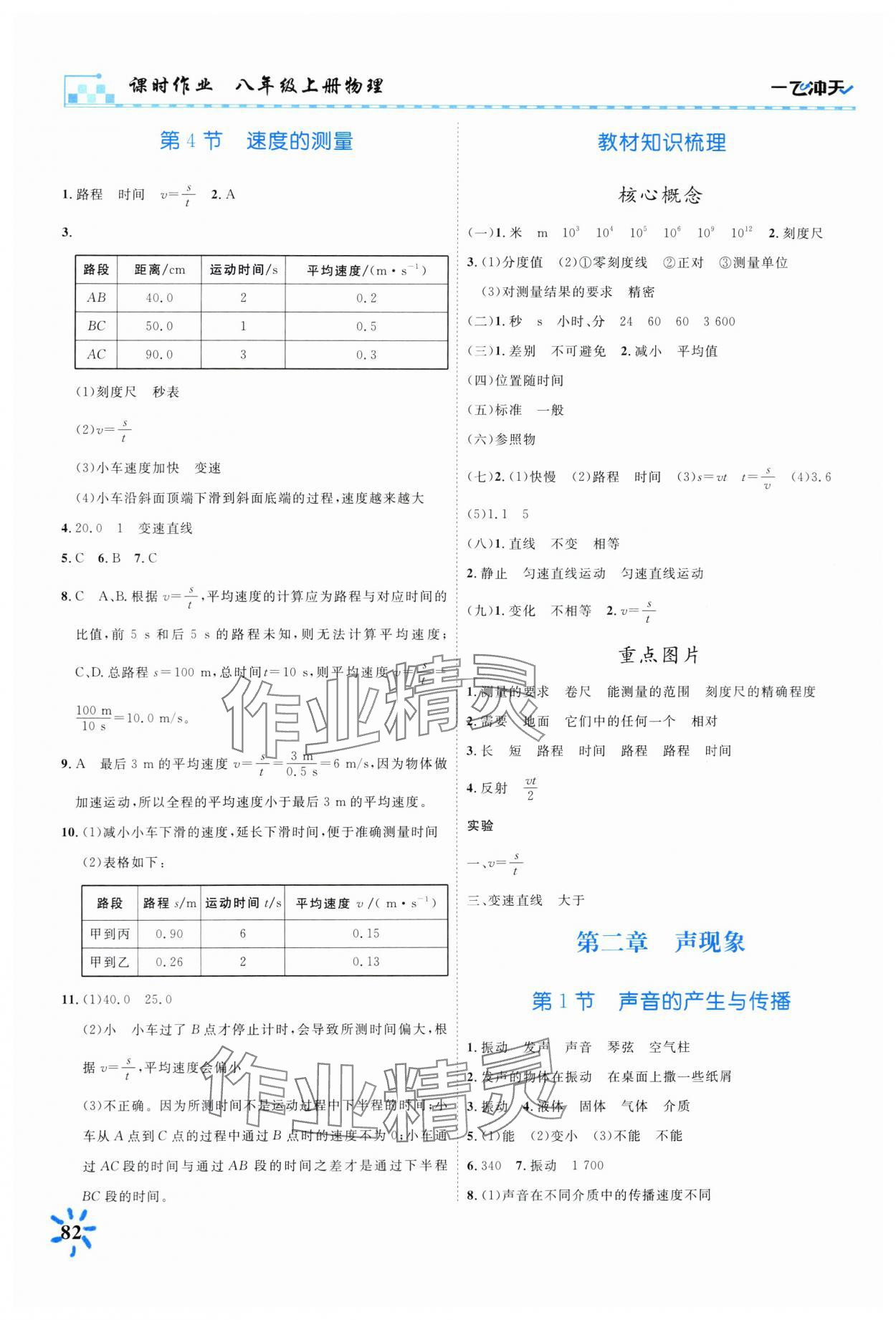 2024年一飞冲天课时作业八年级物理上册人教版 第2页