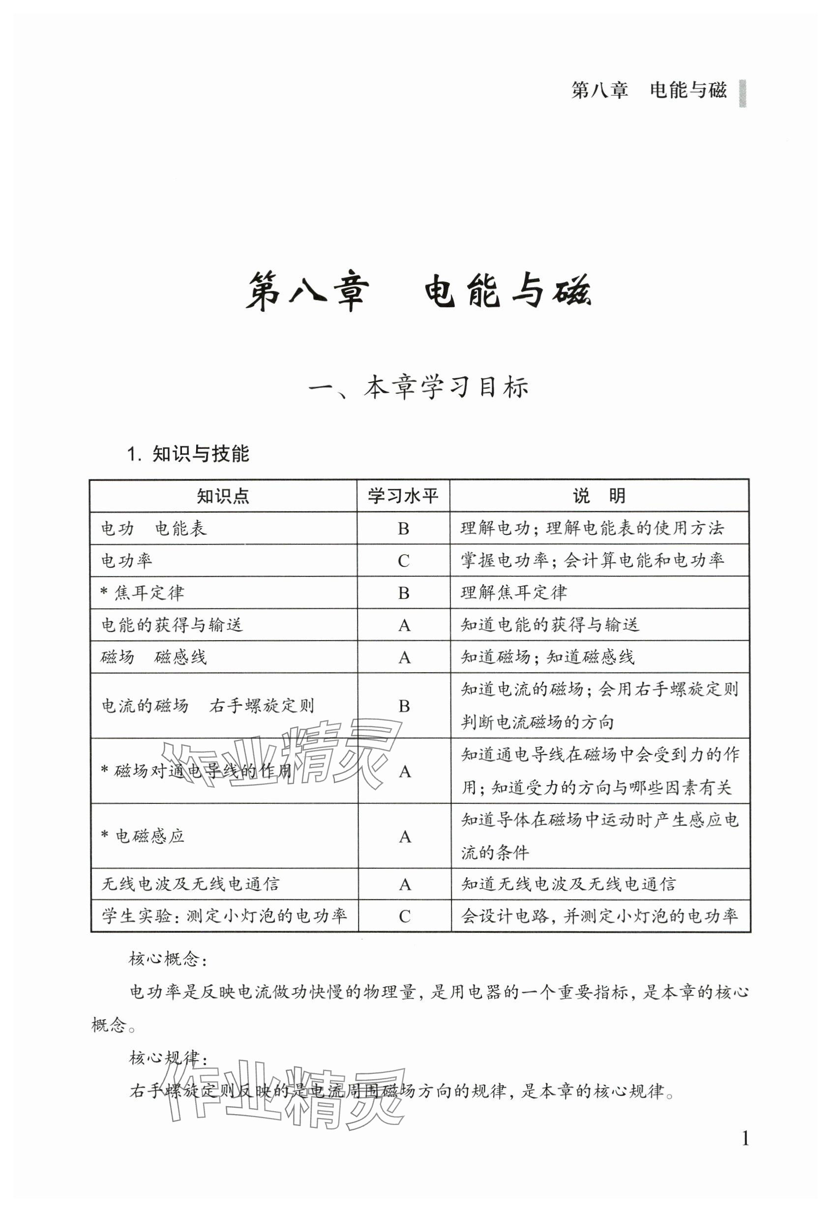 2024年教材課本九年級物理下冊滬教版54制 參考答案第1頁