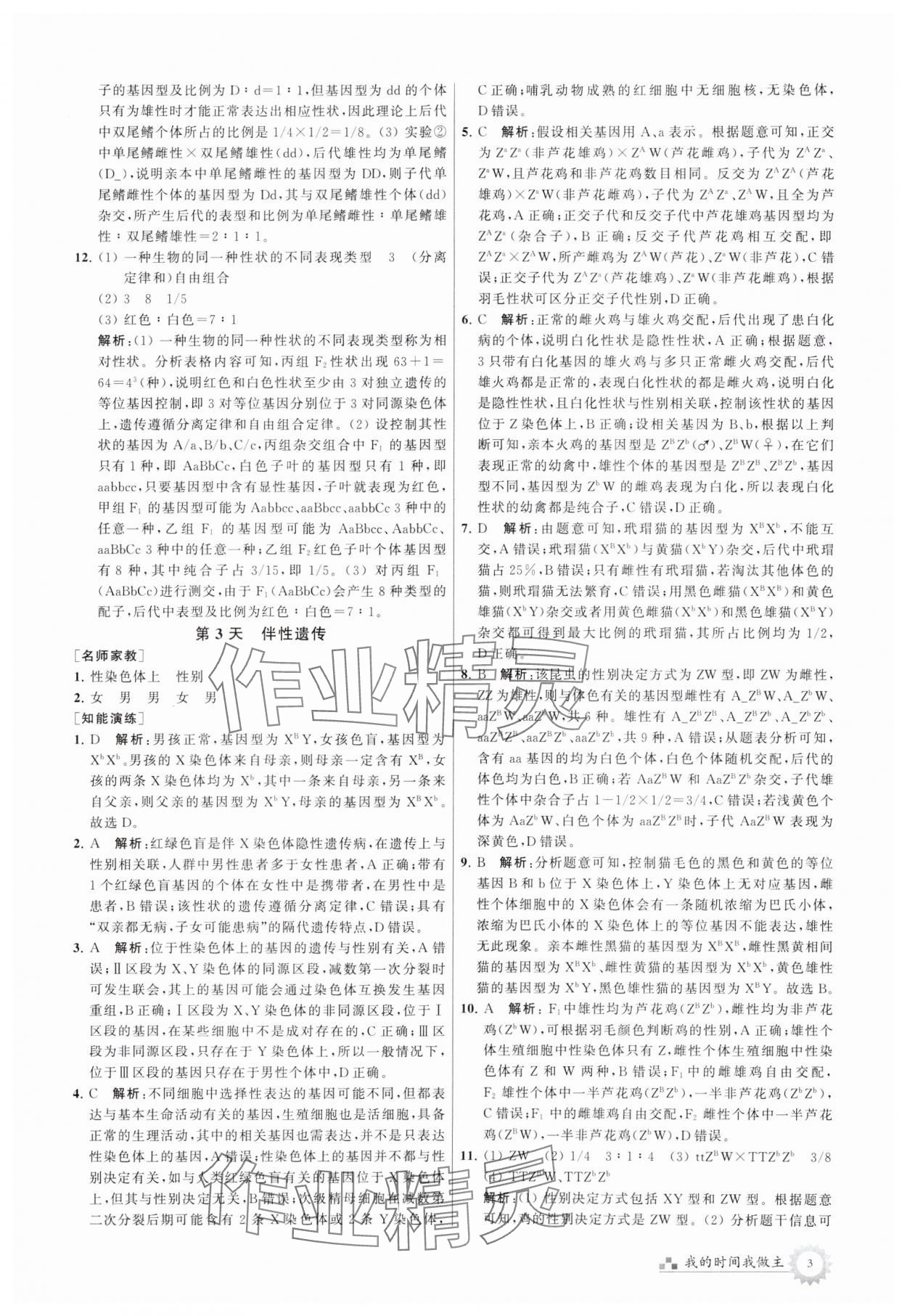 2024年最高考假期作業(yè)高一生物 第3頁