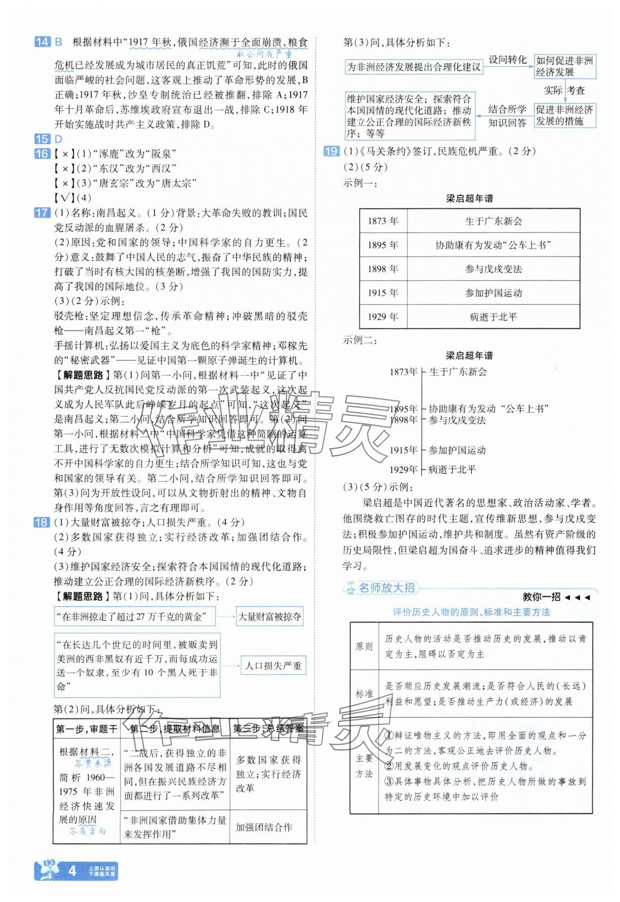 2025年金考卷45套匯編歷史人教版安徽專版 參考答案第3頁