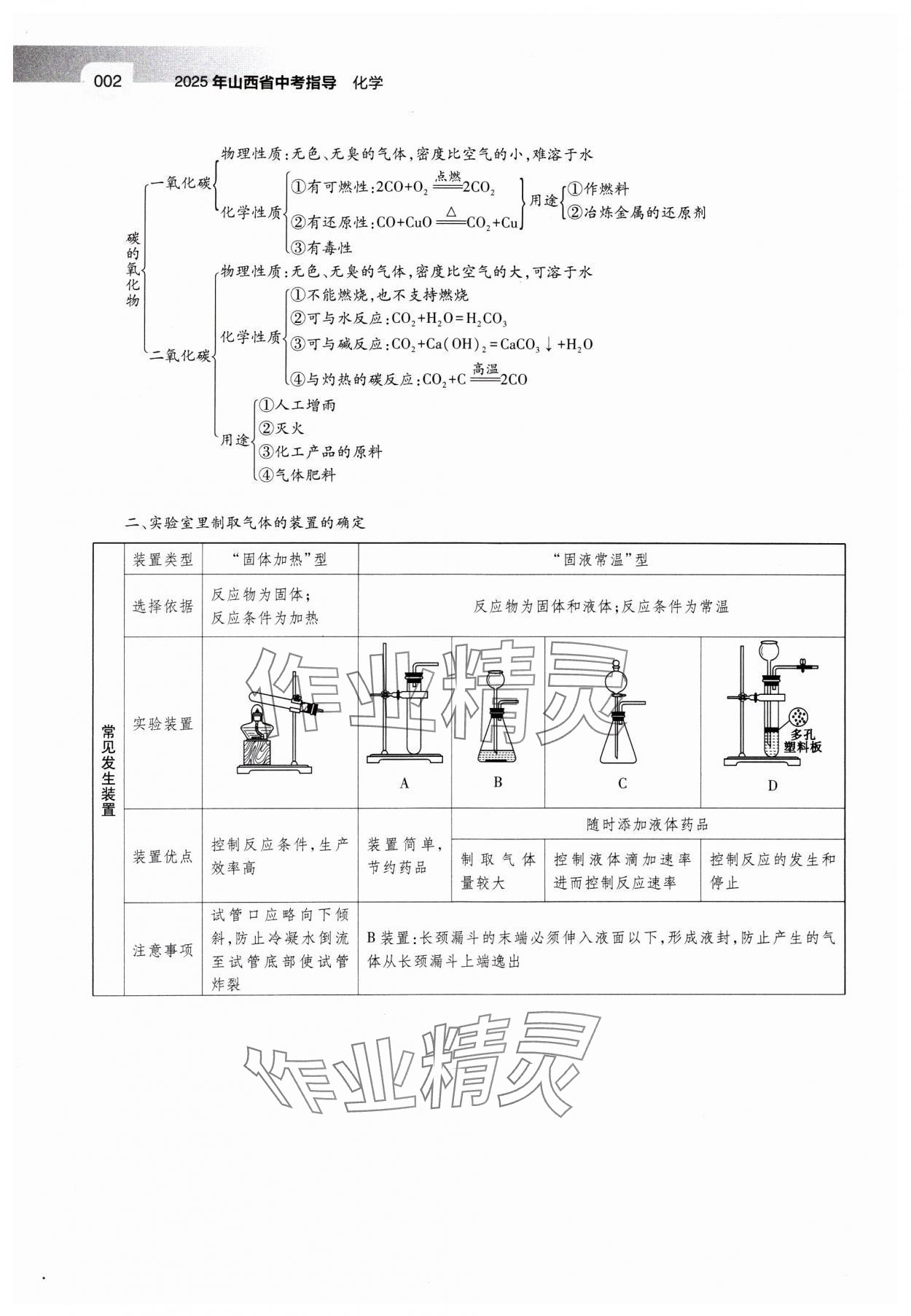 2025年山西省中考指导化学 参考答案第2页
