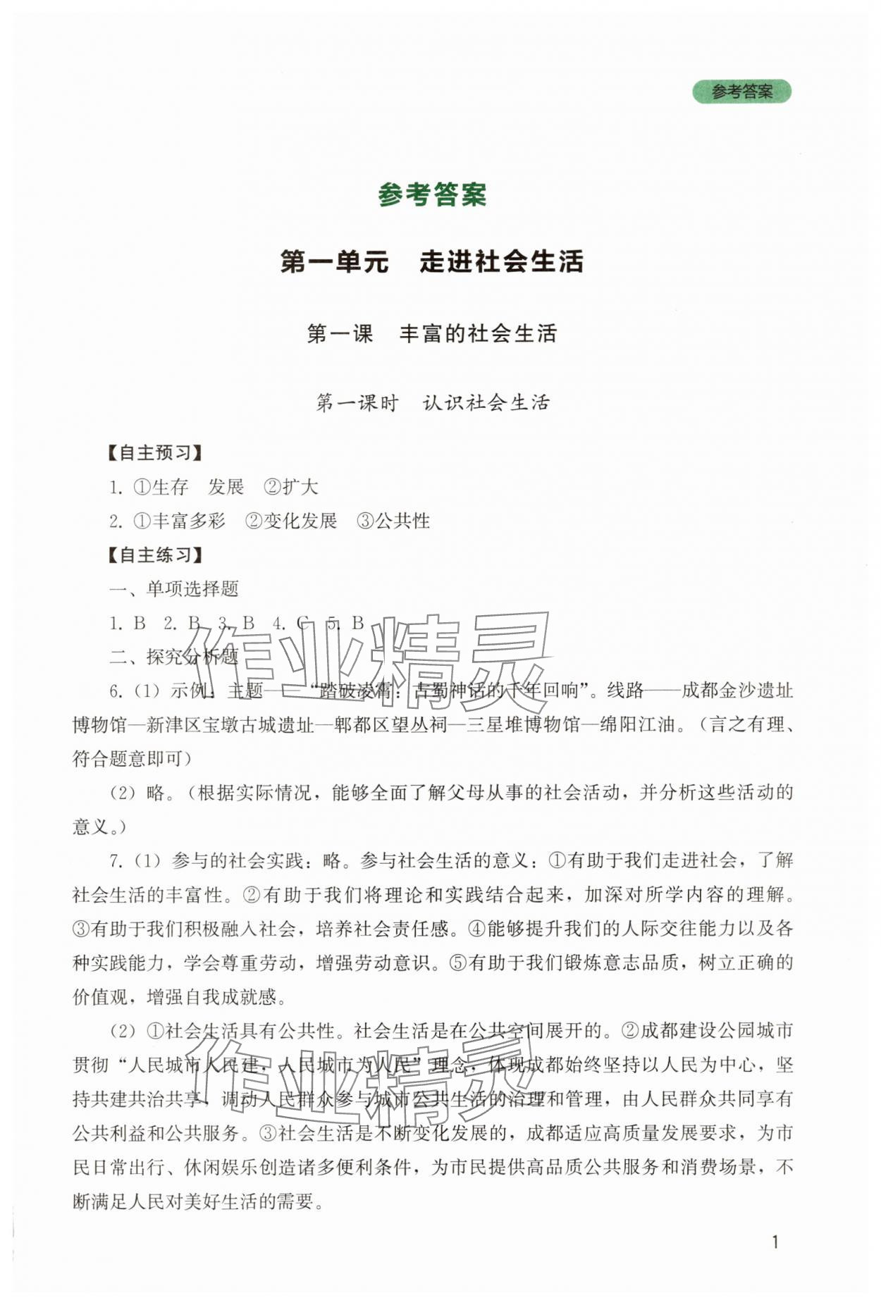 2025年新课程实践与探究丛书八年级道德与法治上册人教版 第1页