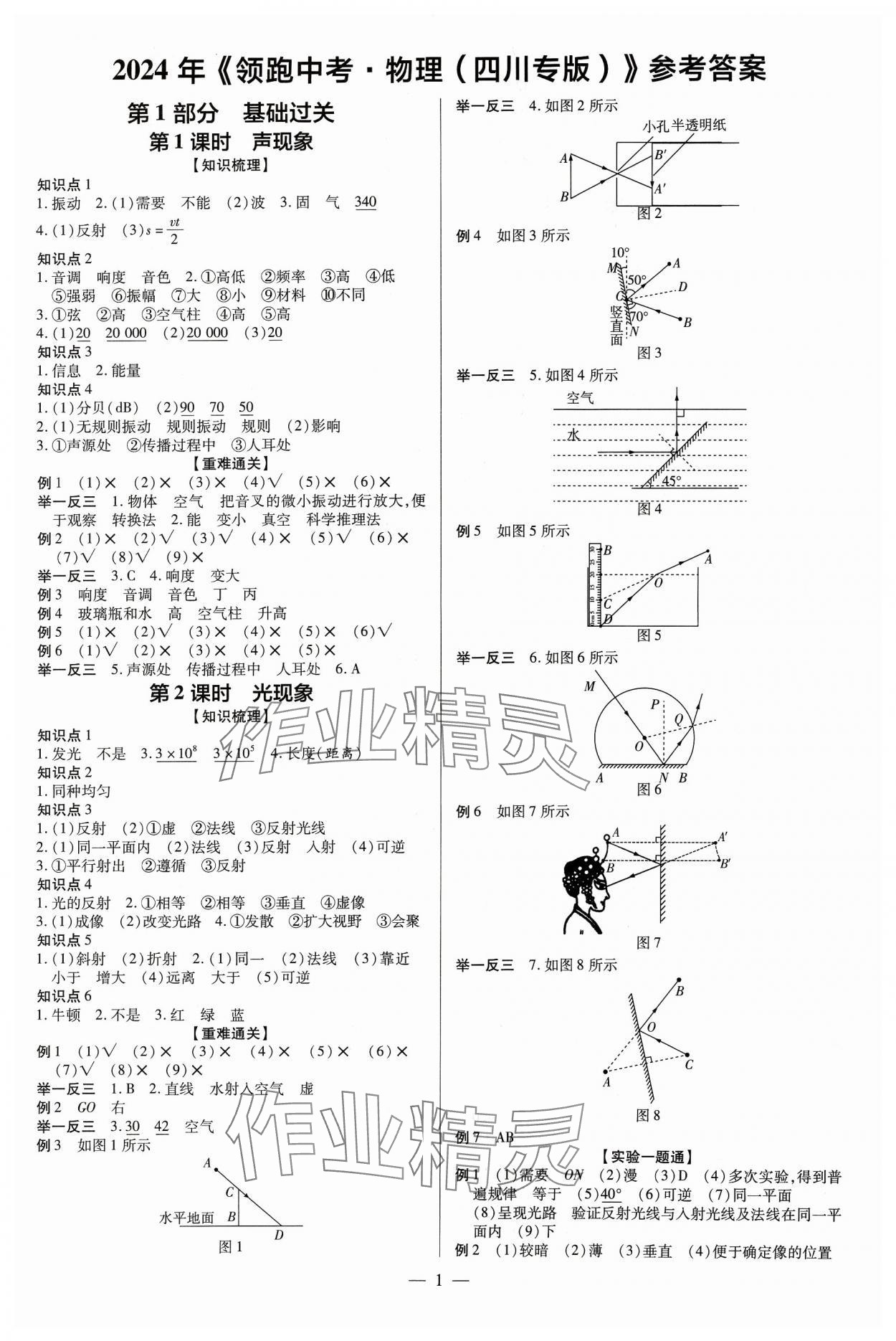 2024年領(lǐng)跑中考物理四川專版 第1頁