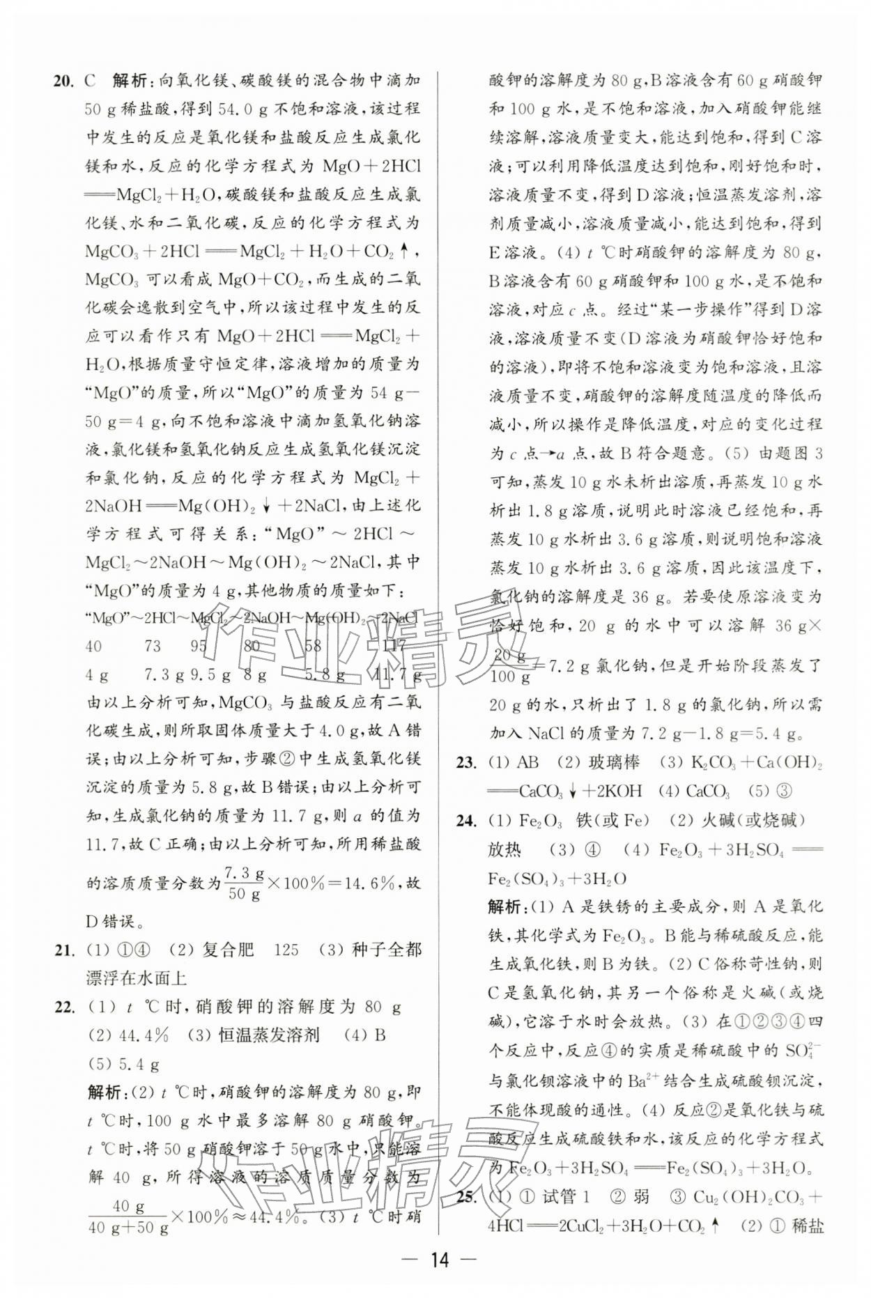 2026年亮点给力大试卷九年级化学下册沪教版&nbsp;第14页