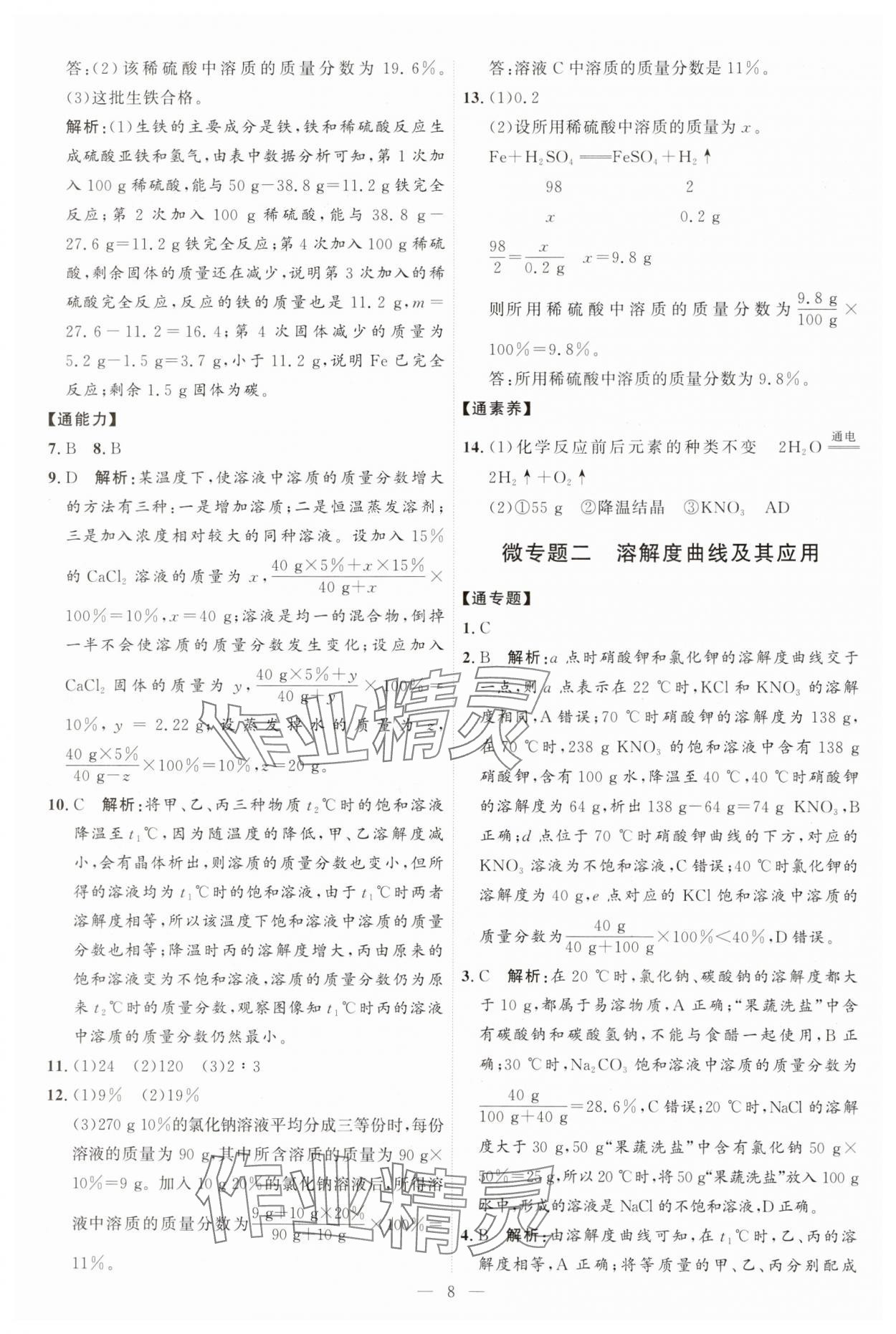 2025年優(yōu)加學(xué)案課時(shí)通九年級(jí)化學(xué)下冊(cè)人教版 第8頁(yè)