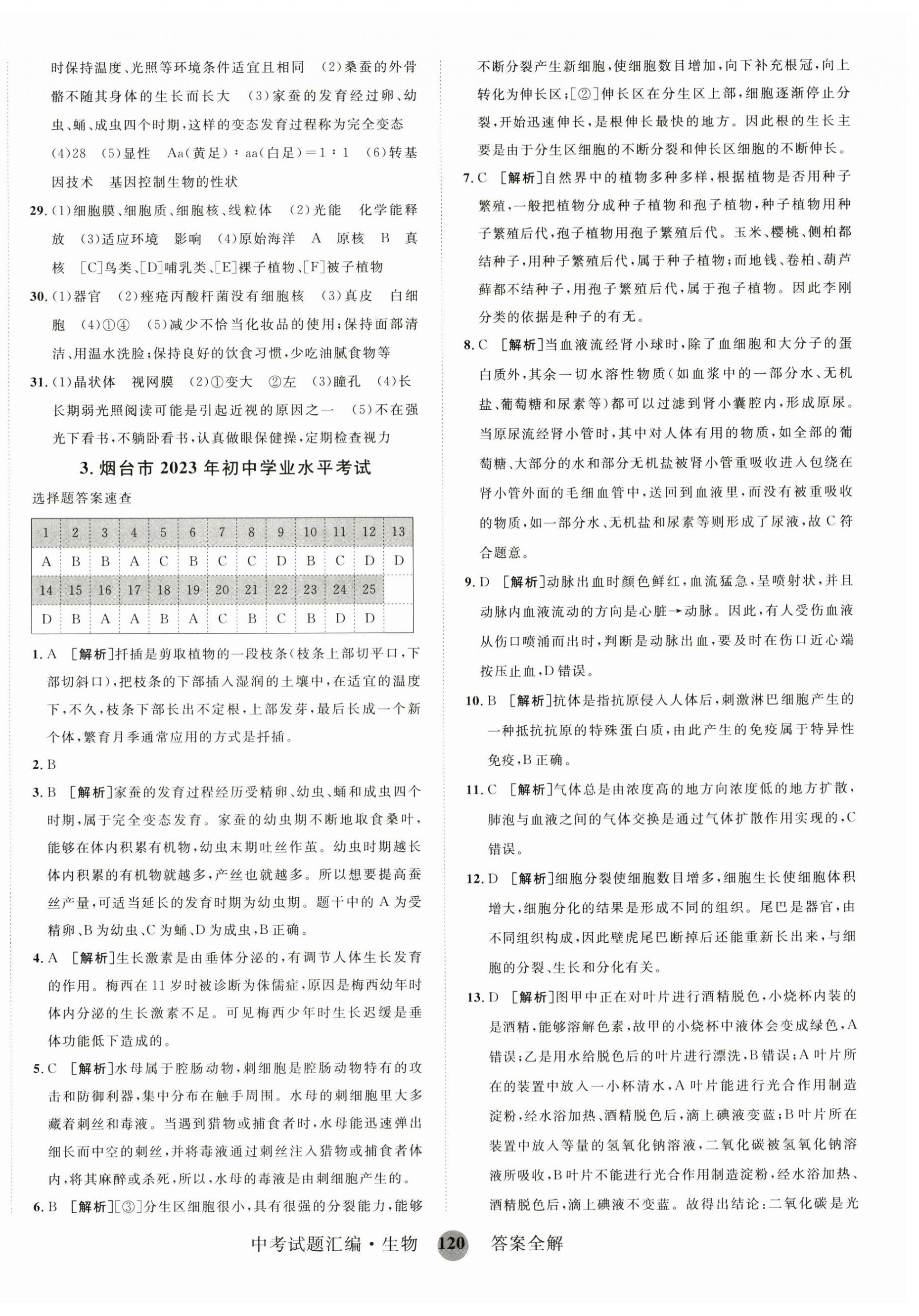 2024年中考試題匯編山東科學(xué)技術(shù)出版社生物 第4頁