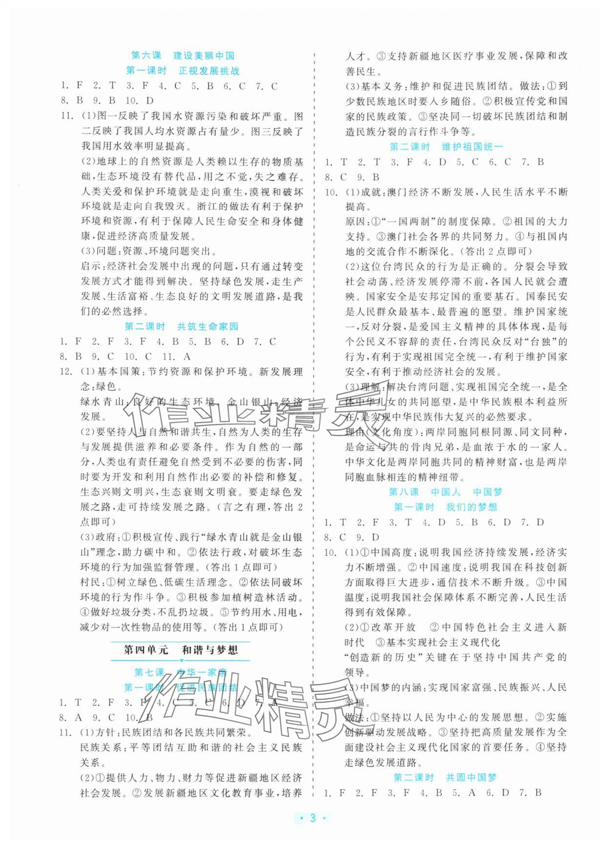 2025年精彩练习就练这一本九年级道德与法治全一册人教版评议教辅 第3页