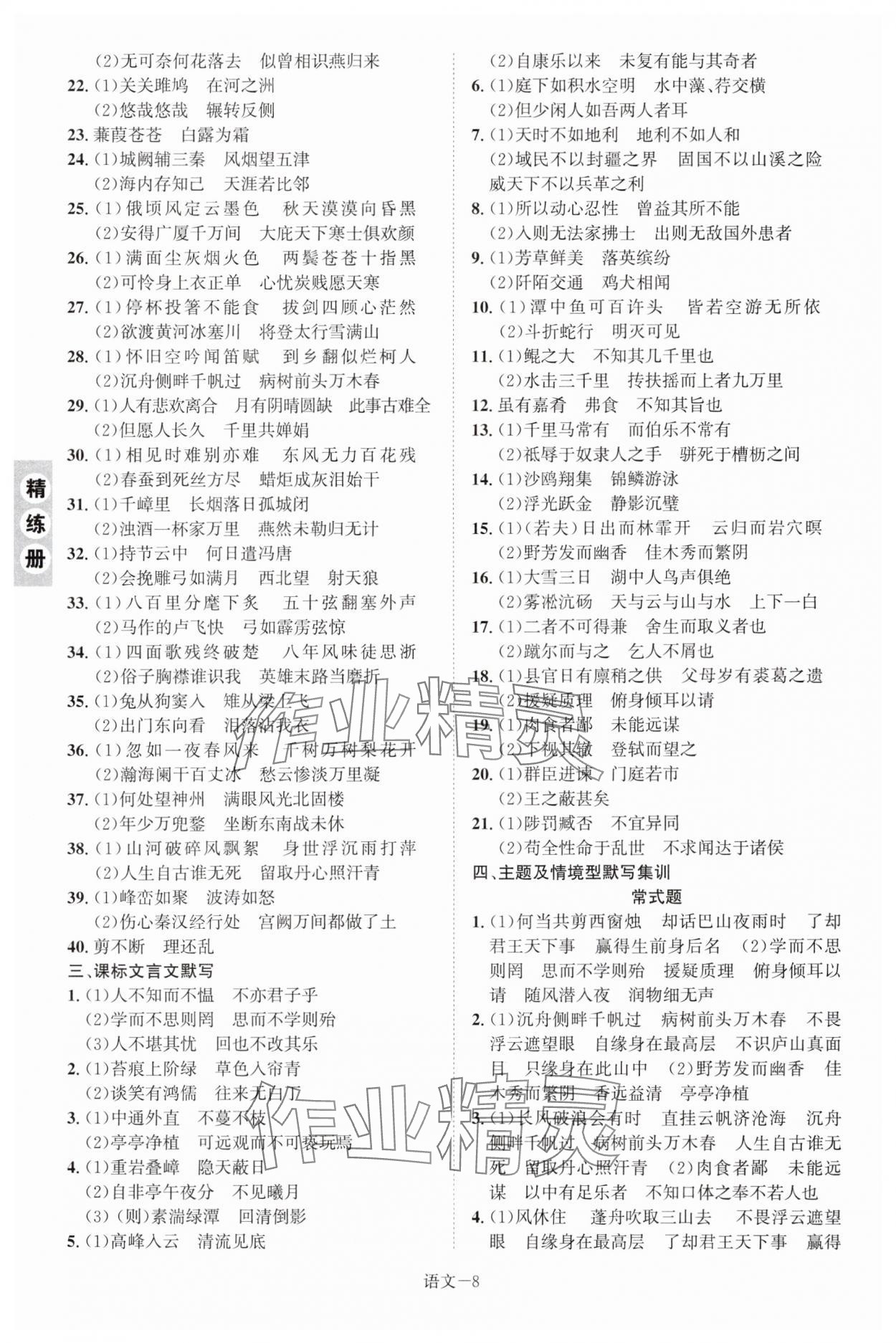 2025年皖智教育優(yōu)考設(shè)計(jì)語(yǔ)文中考人教版安徽專版 第8頁(yè)