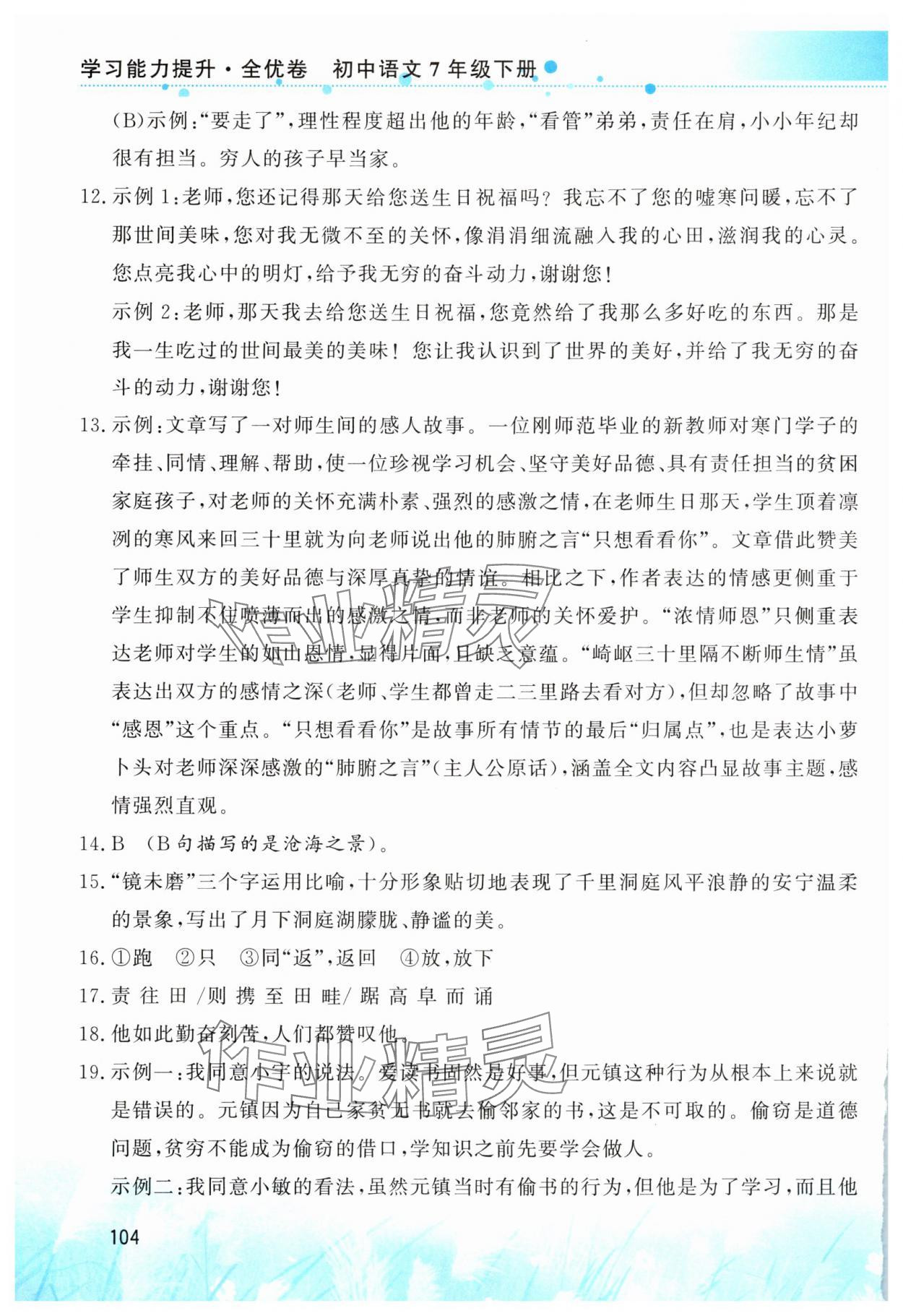 2025年學習能力提升全優(yōu)卷七年級語文下冊人教版 第4頁