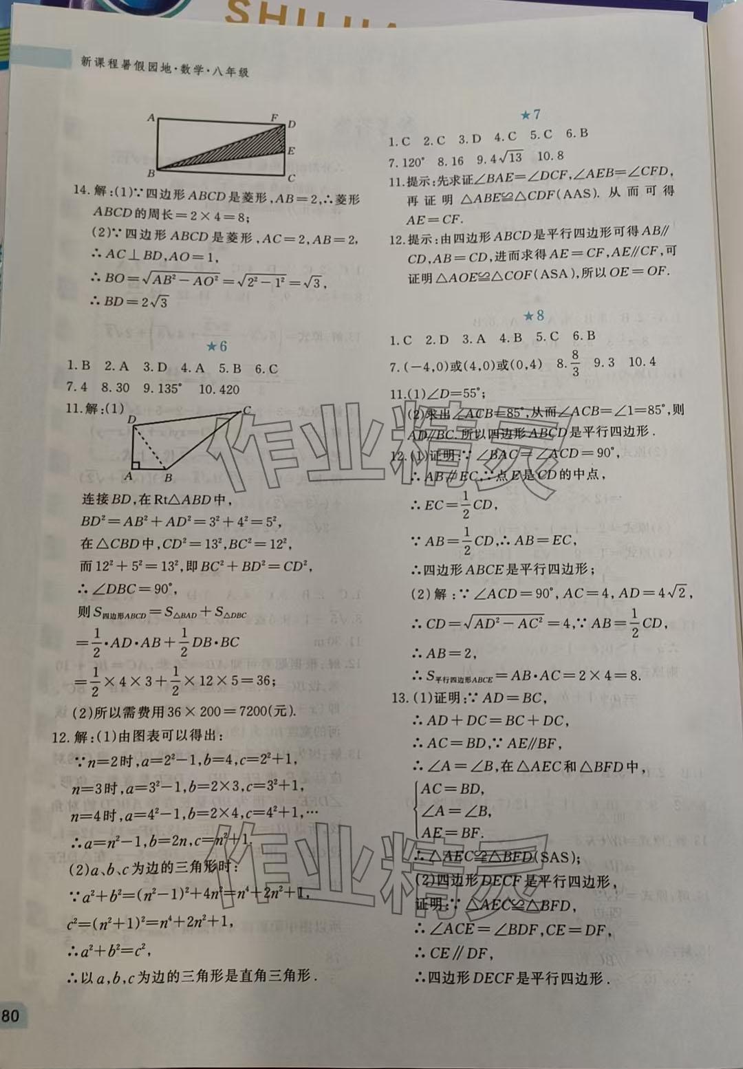 2025年新课程暑假园地八年级数学 第2页