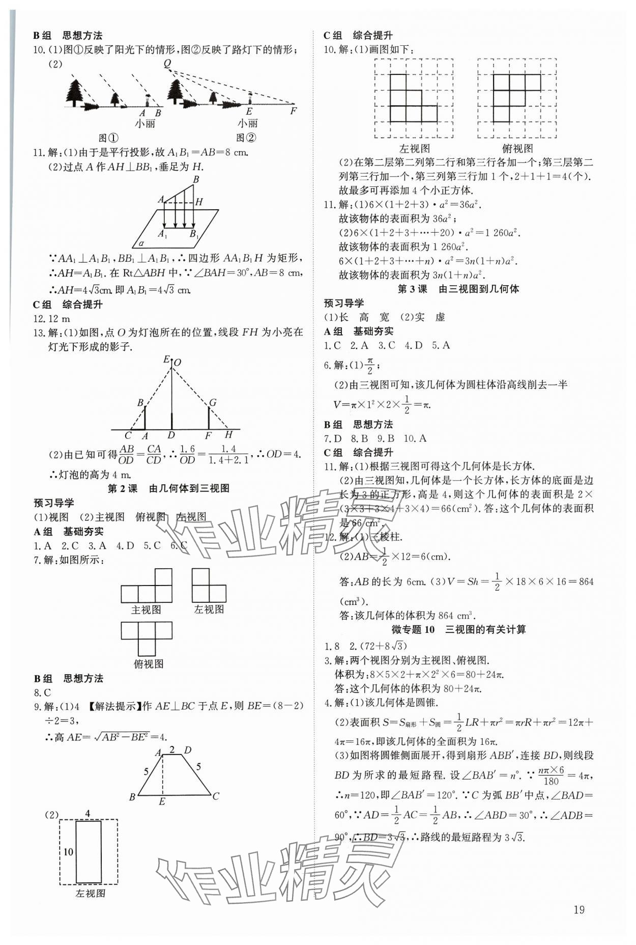 2023年多维导学案九年级数学全一册北师大版 参考答案第19页