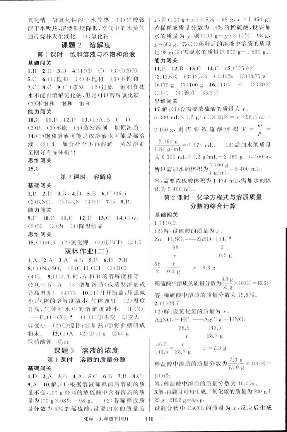 2024年同步訓(xùn)練100分闖關(guān)九年級(jí)化學(xué)下冊(cè)人教版河南專版 第4頁