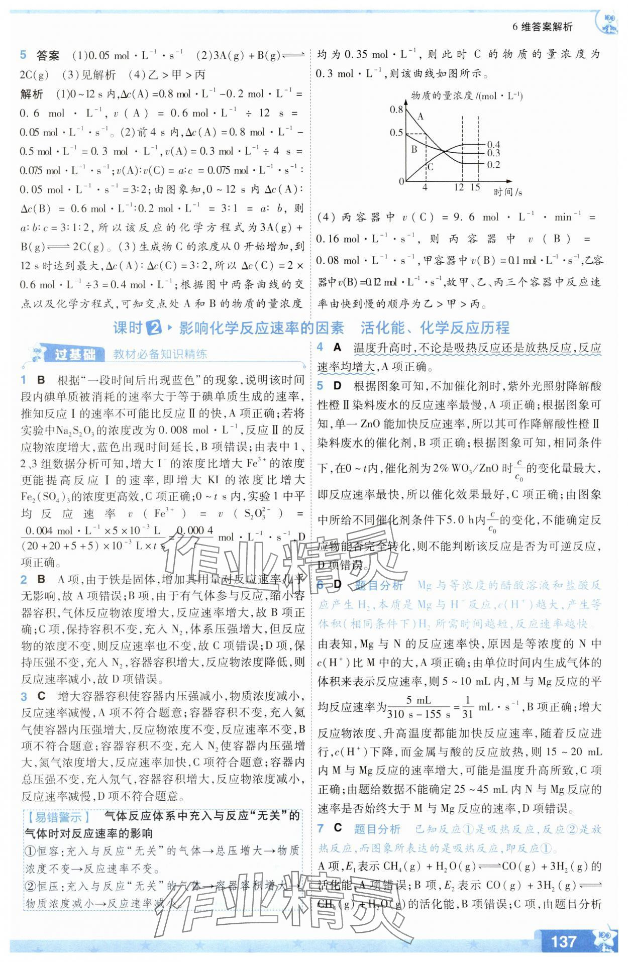 2025年一遍過高中化學(xué)選擇性必修1人教版 參考答案第13頁